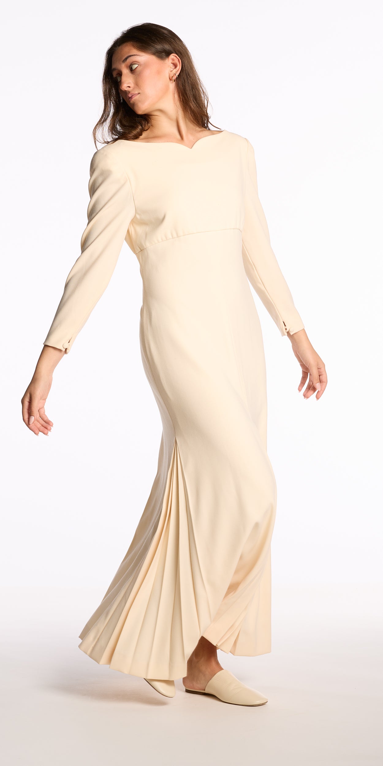 Carolyne Roehm 1980s-1990s Cream Wool Gown