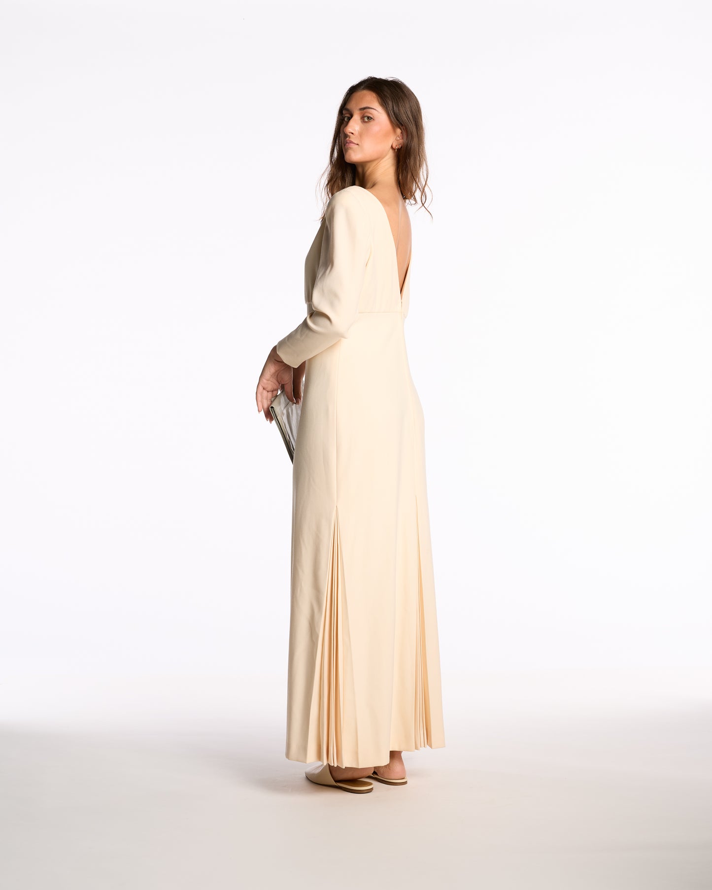 Carolyne Roehm 1980s-1990s Cream Wool Gown