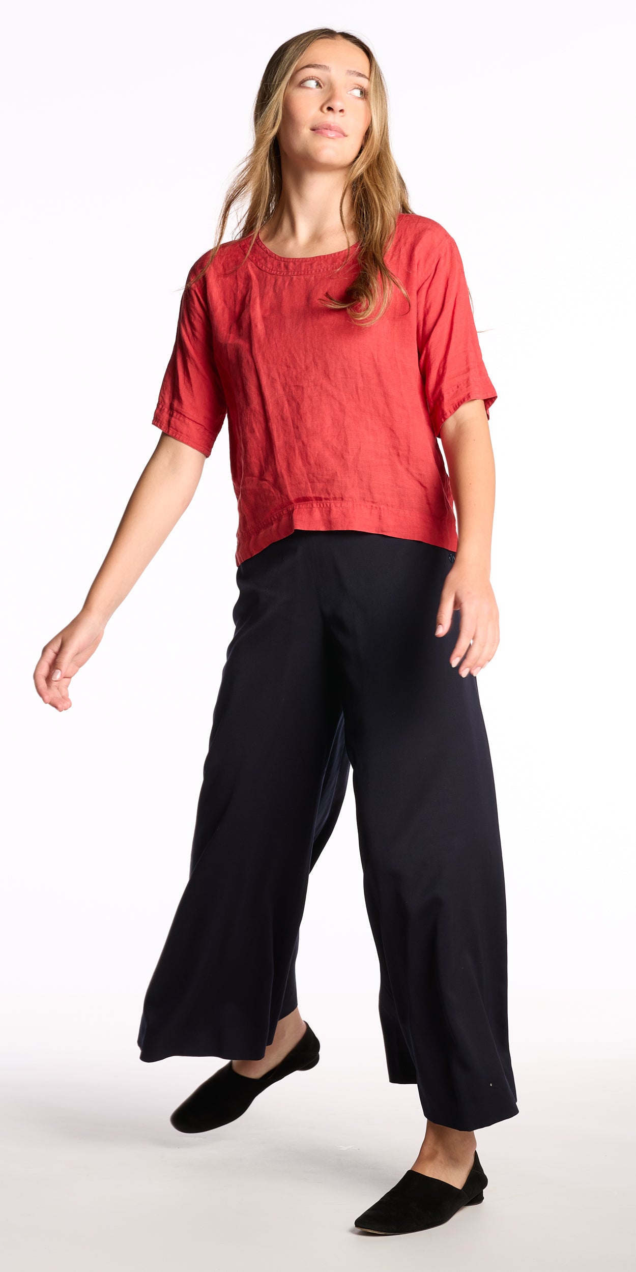 Claude Montana 1980s Navy Wool Wide Leg Pants