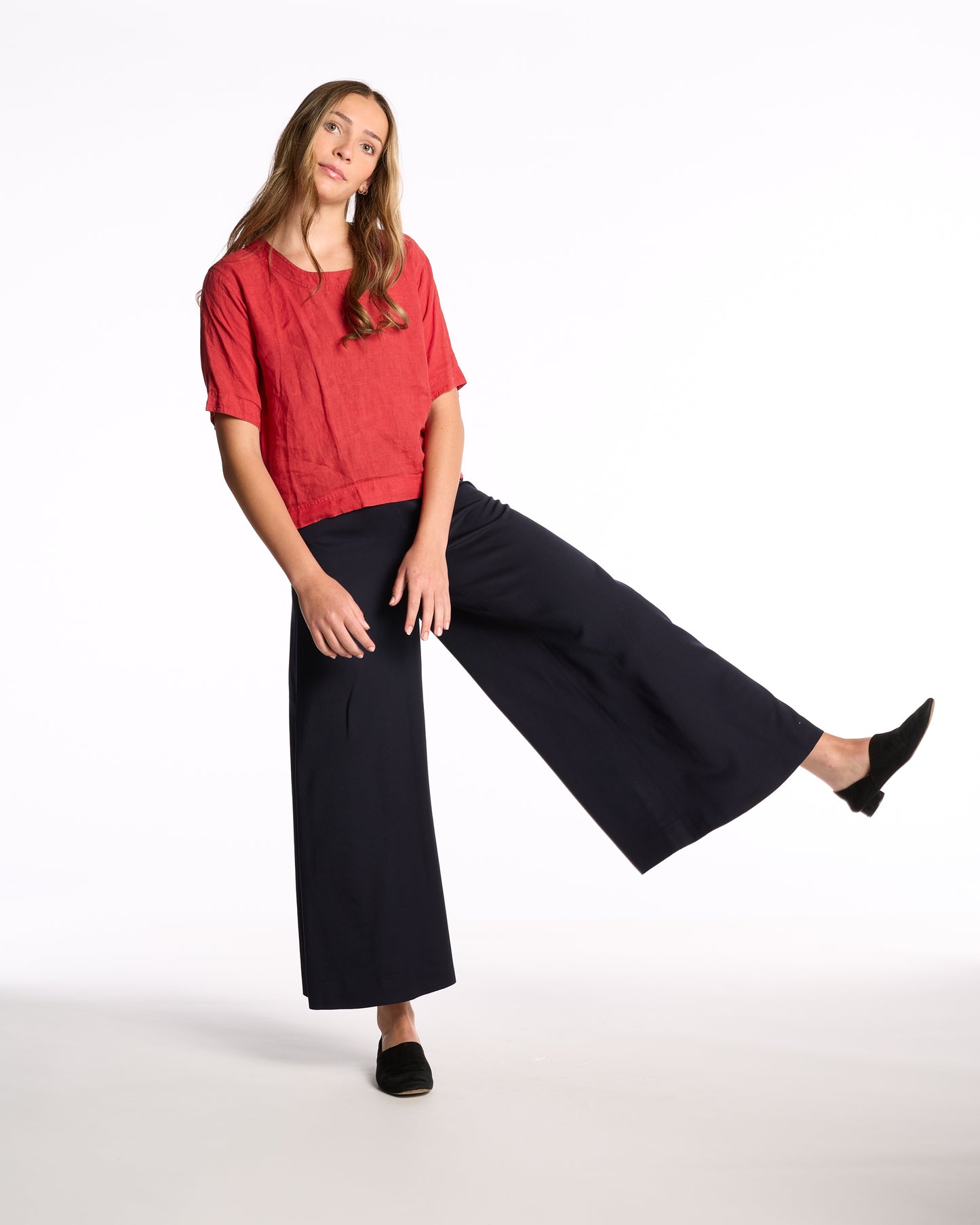 Claude Montana 1980s Navy Wool Wide Leg Pants