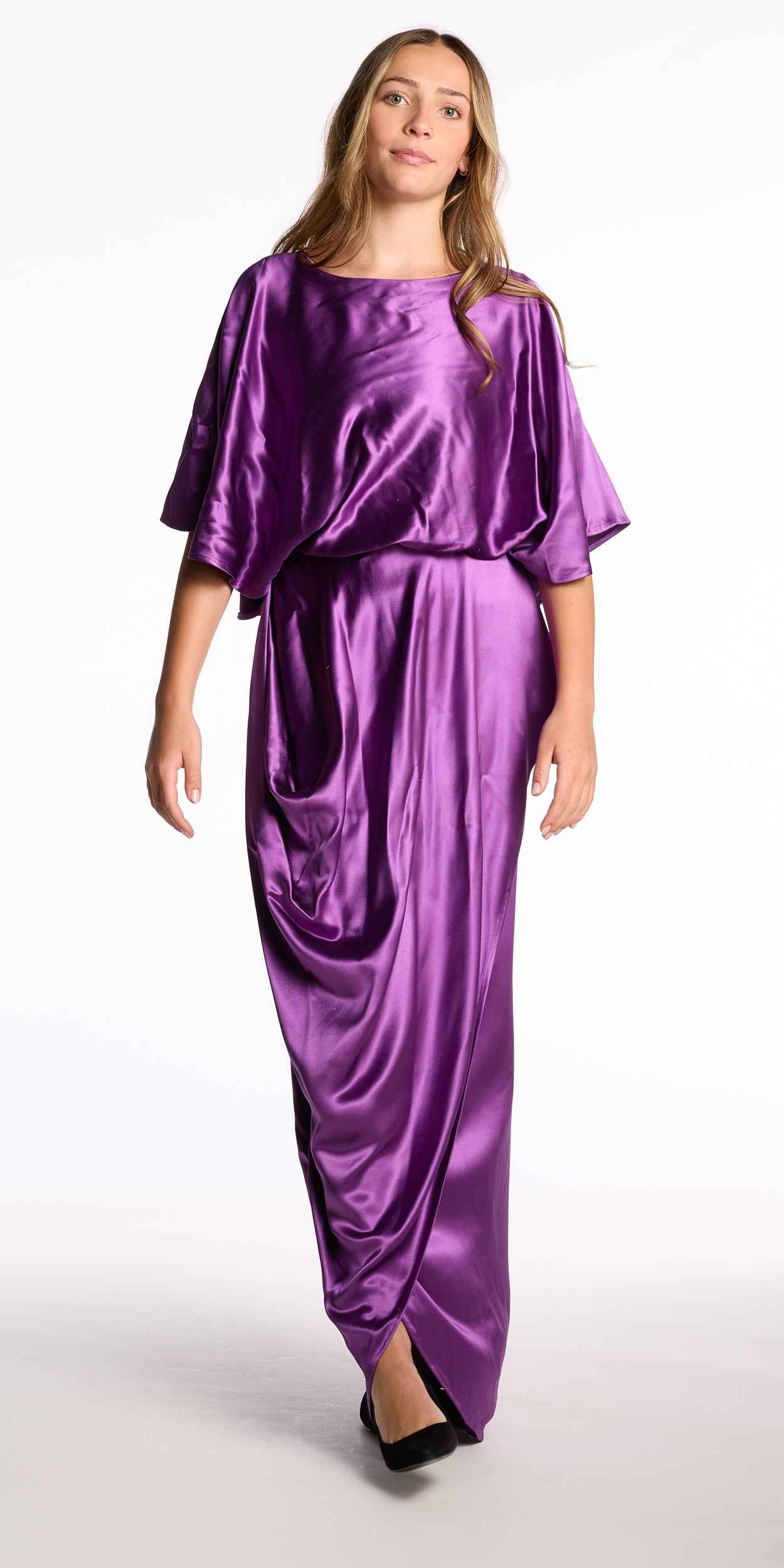 Ports 1961 2000s Violet Silk Charmeuse Gown