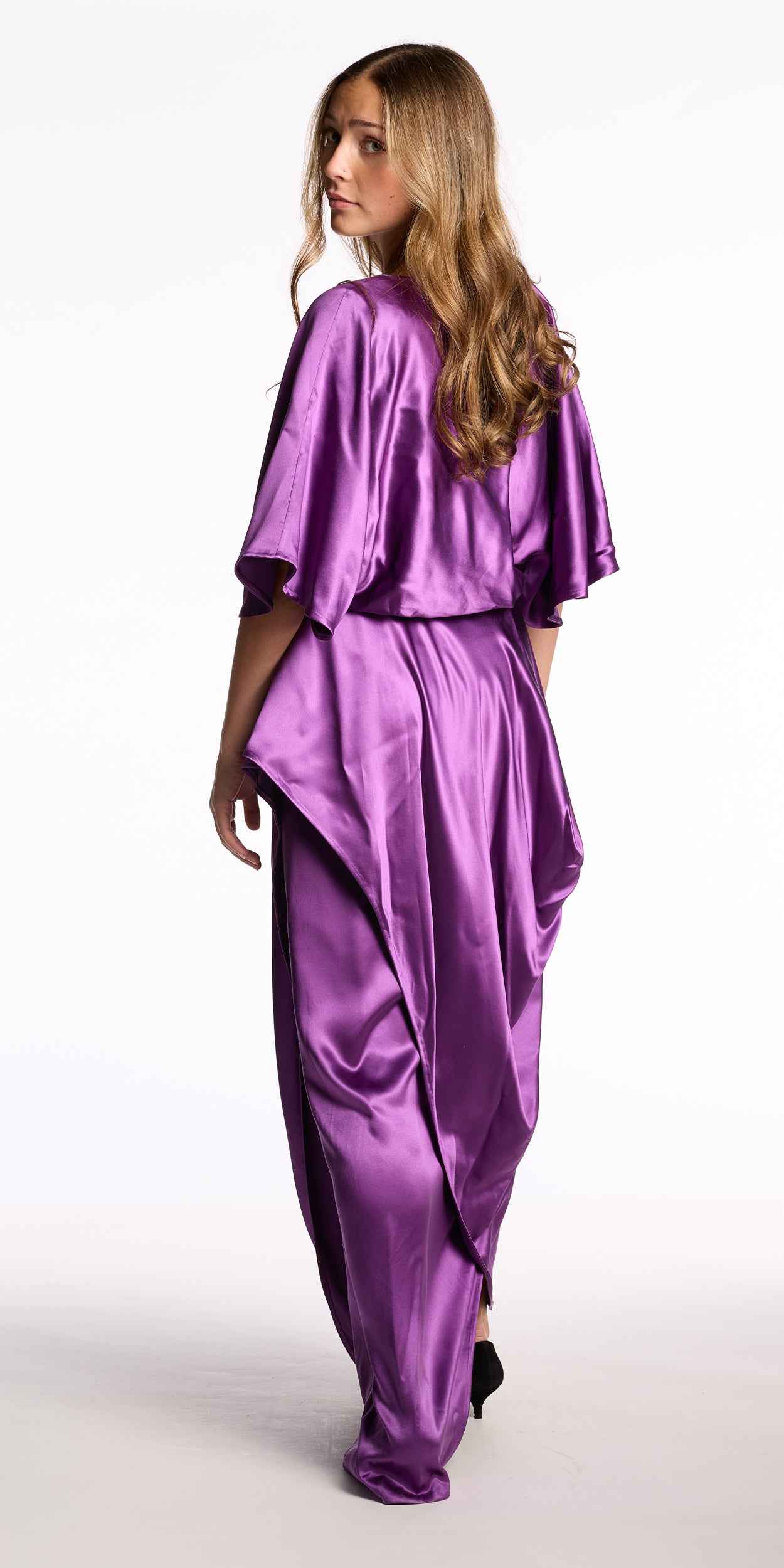 Ports 1961 2000s Violet Silk Charmeuse Gown