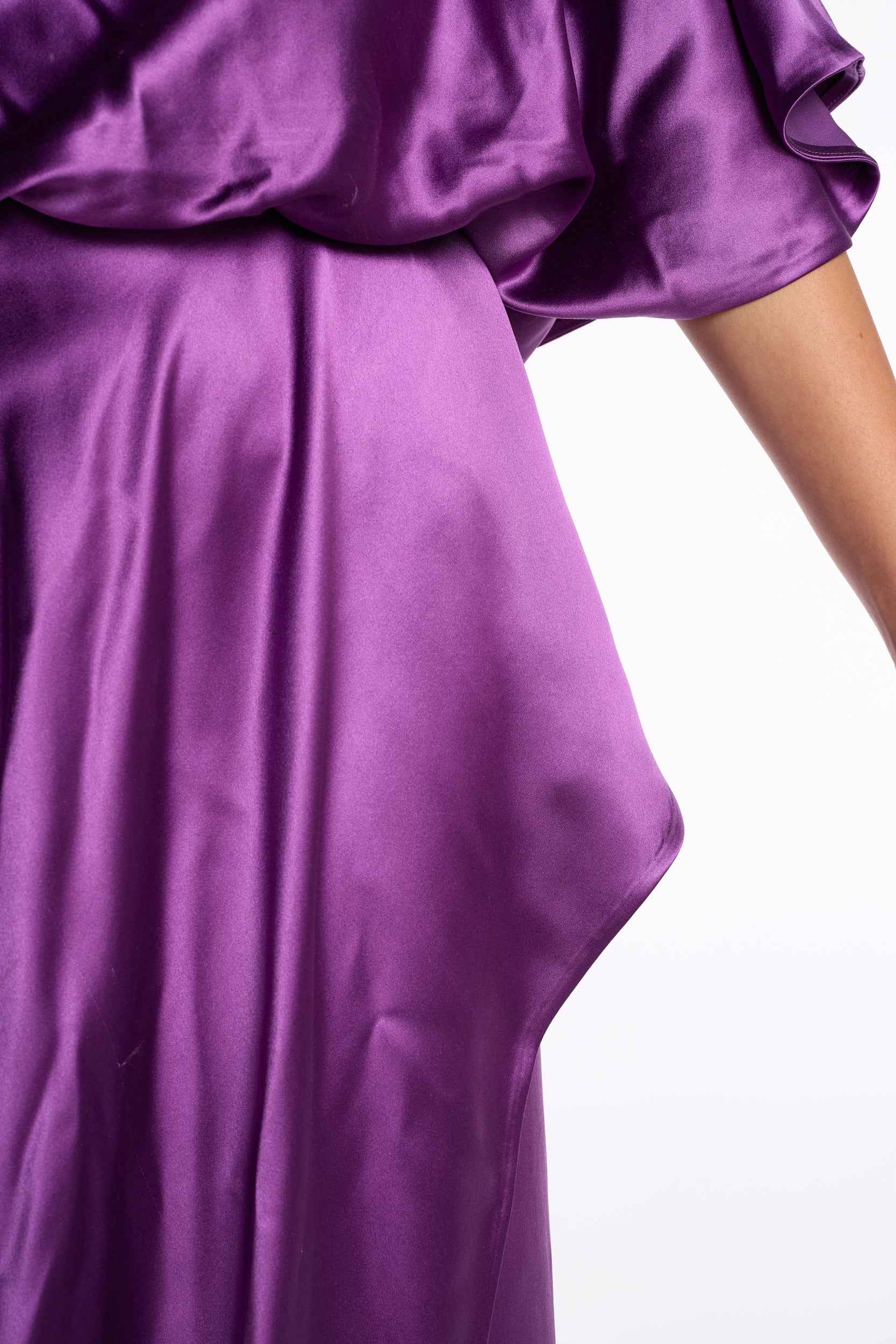 Ports 1961 2000s Violet Silk Charmeuse Gown
