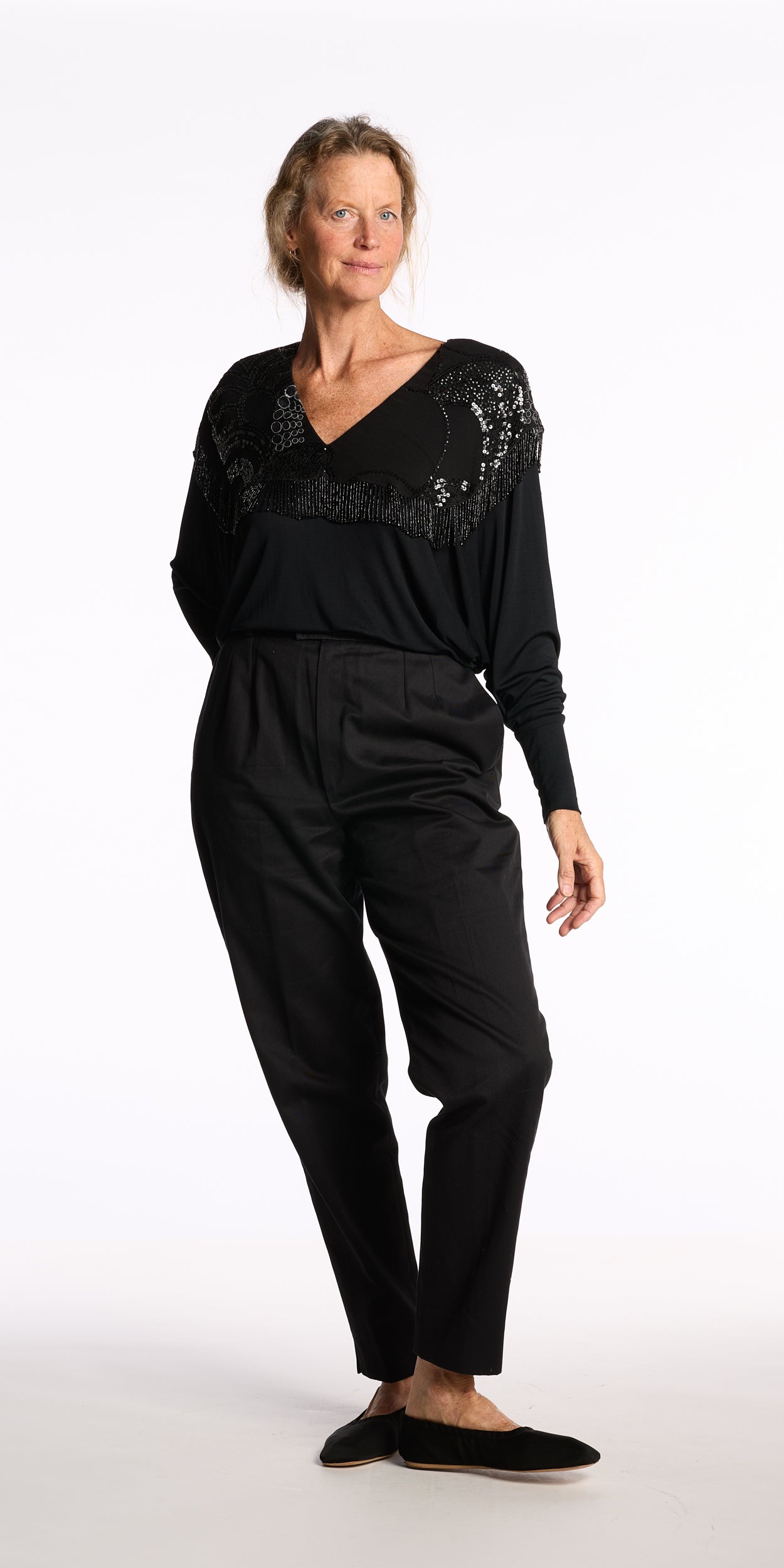 Yves Saint Laurent 1990s Black Cotton Carrot Pants