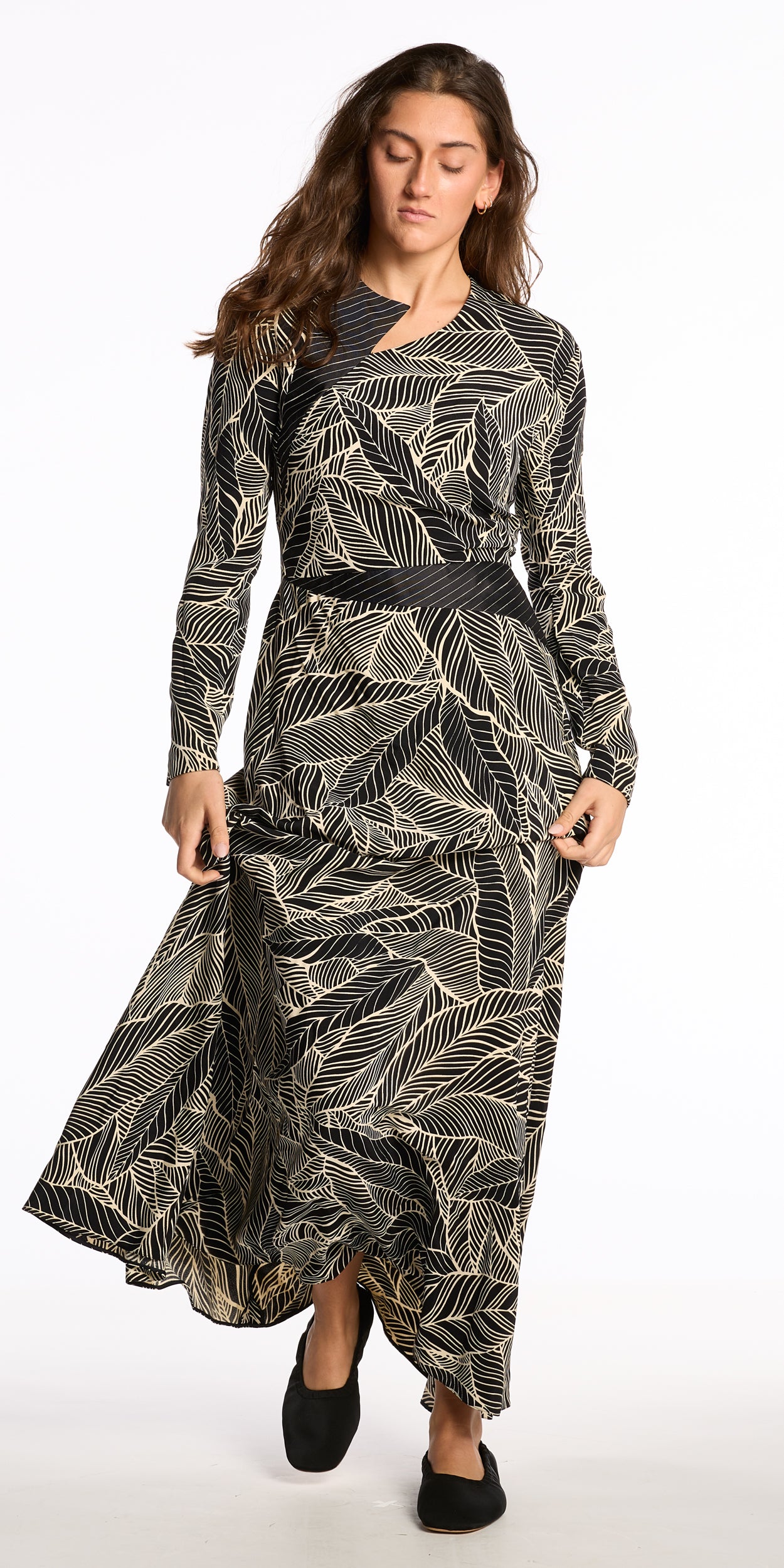 Geoffrey Beene 1990s Printed Pieced Gown