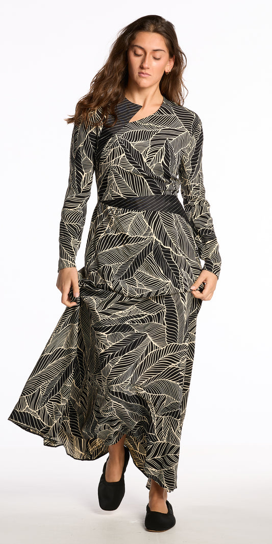 Geoffrey Beene 1990s Printed Pieced Gown