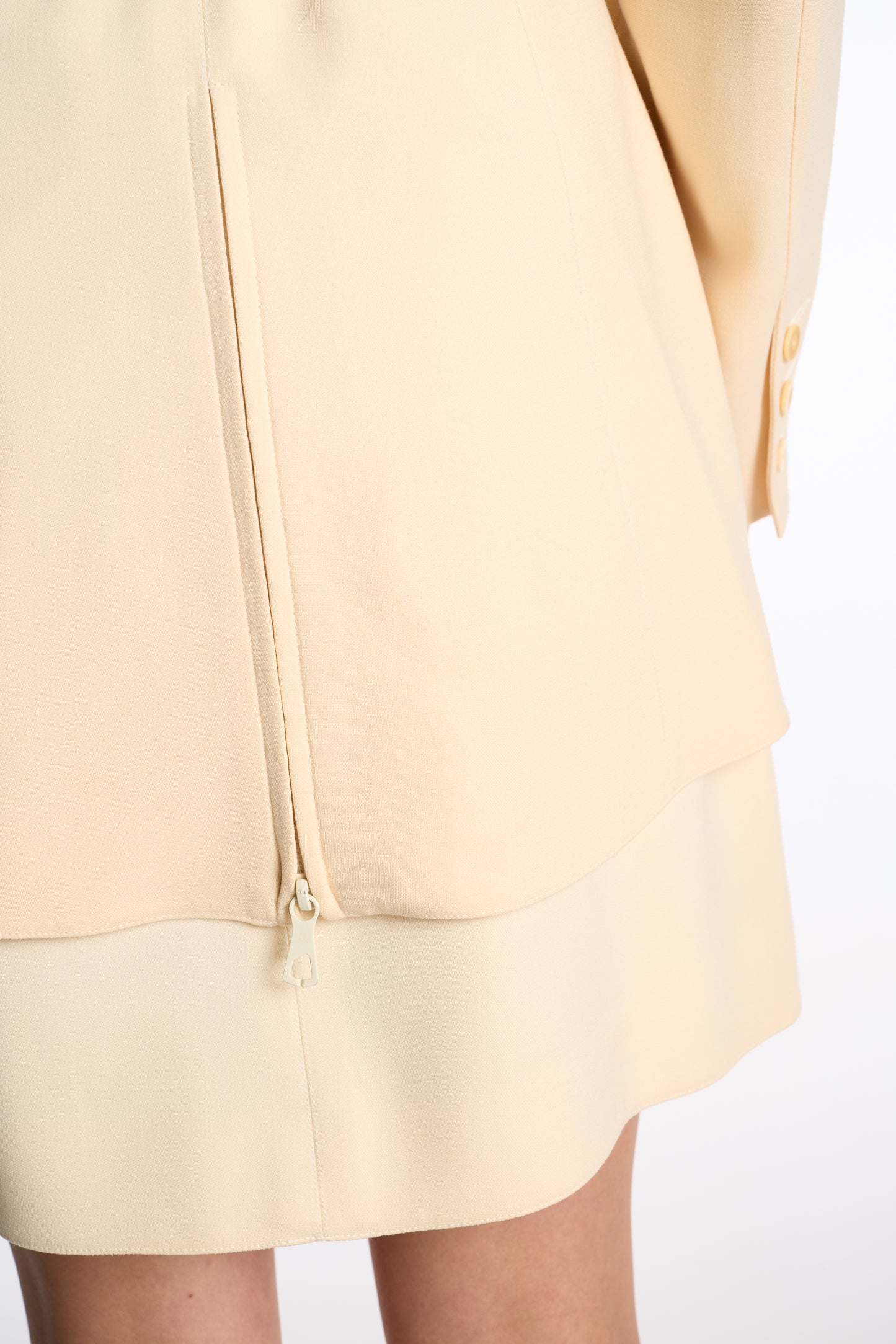 Claude Montana 1980s Ivory Wool Skirt Suit