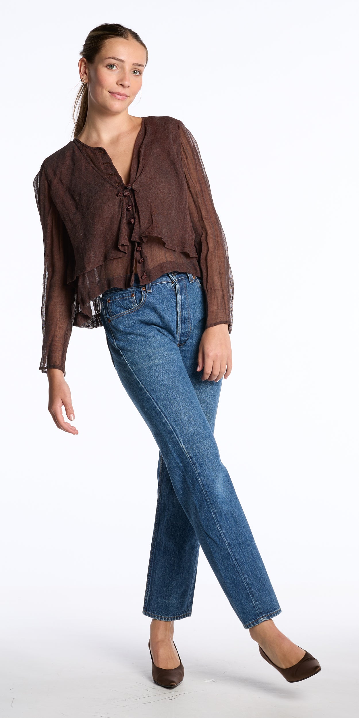 Emanuel Ungaro 1990s Bronze Metallic Blouse