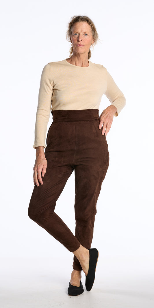 Romeo Gigli 1990s Chocolate Suede Pants