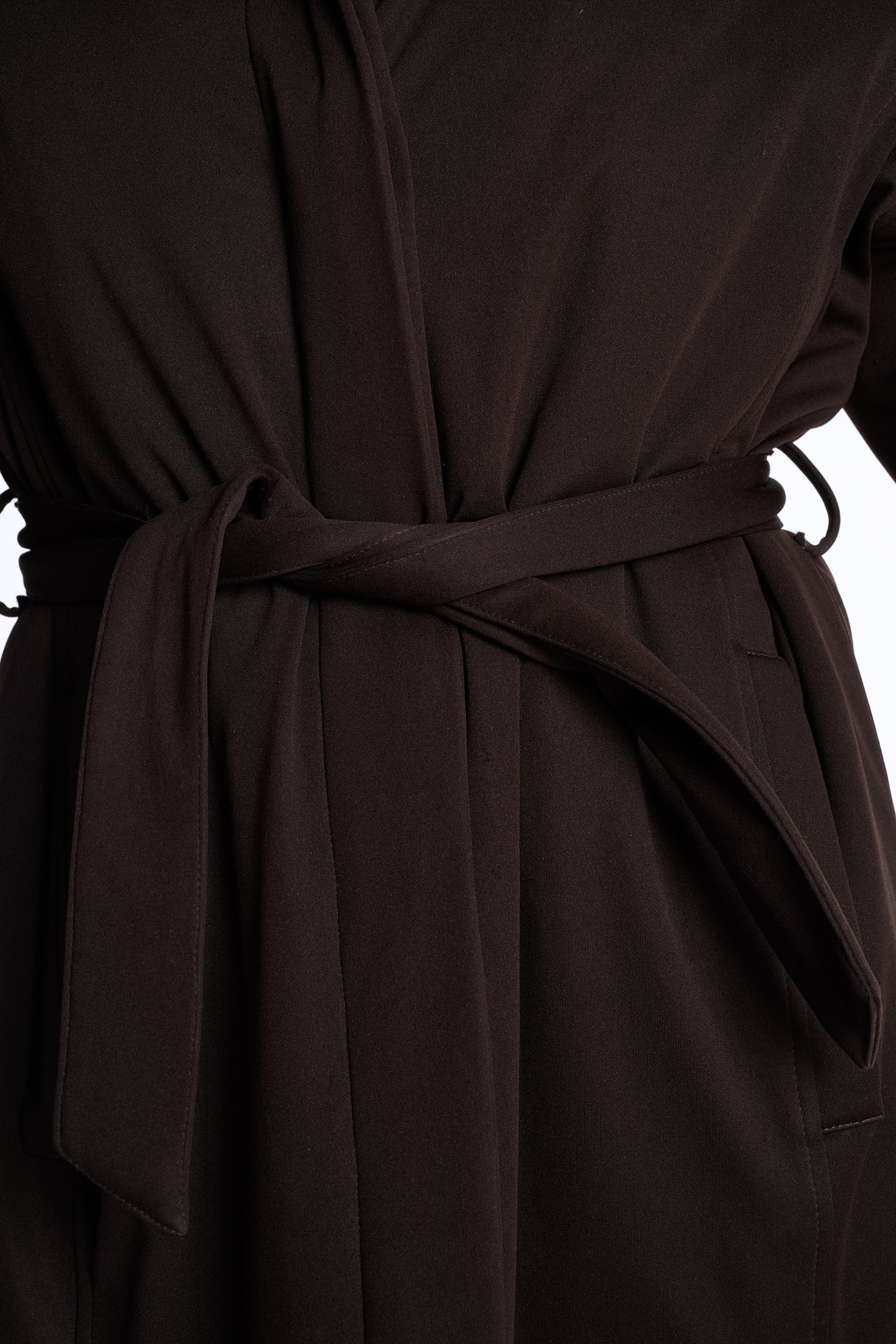 Giorgio Armani 1990s Chocolate Brown Belted Winter Coat