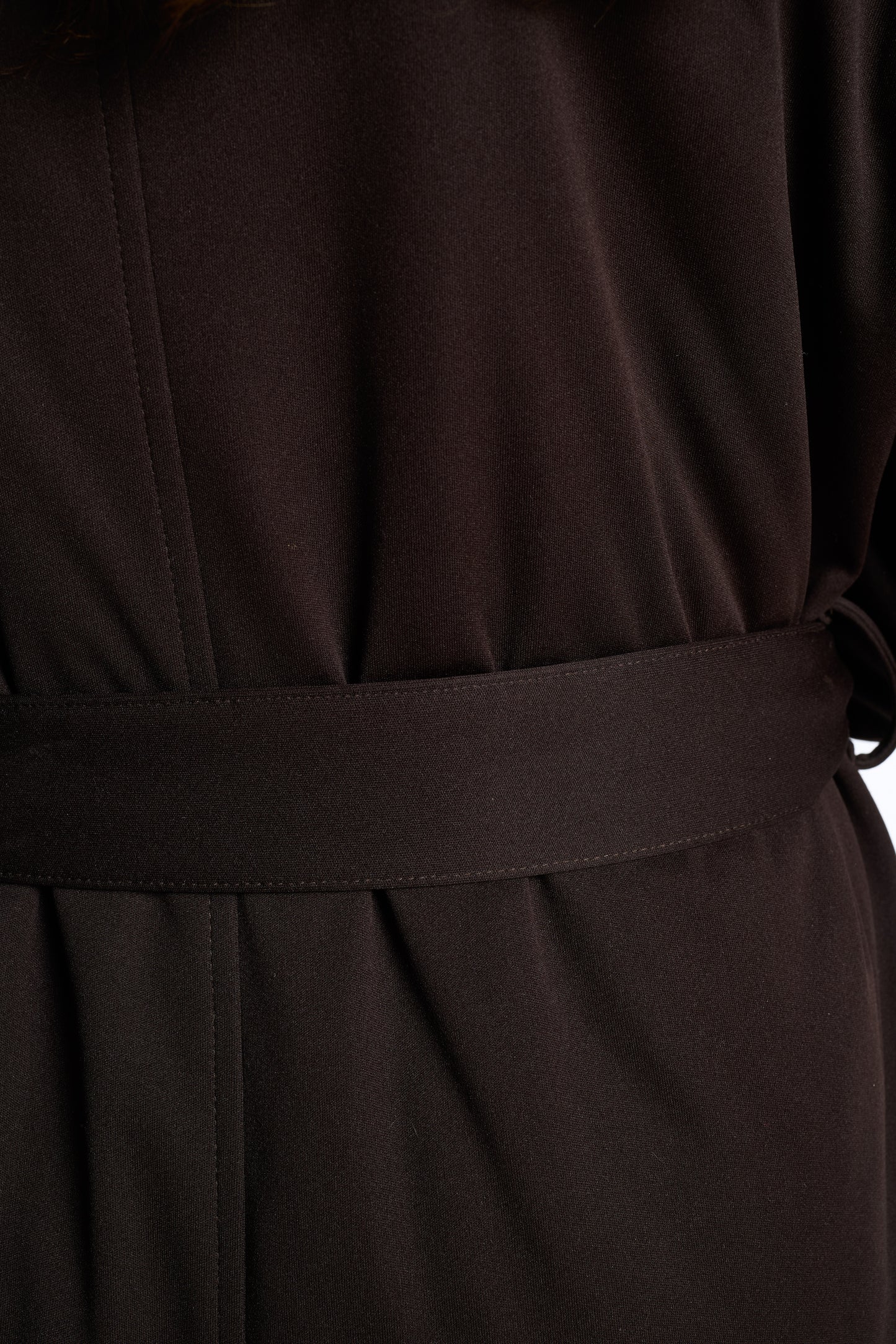 Giorgio Armani 1990s Chocolate Brown Belted Winter Coat