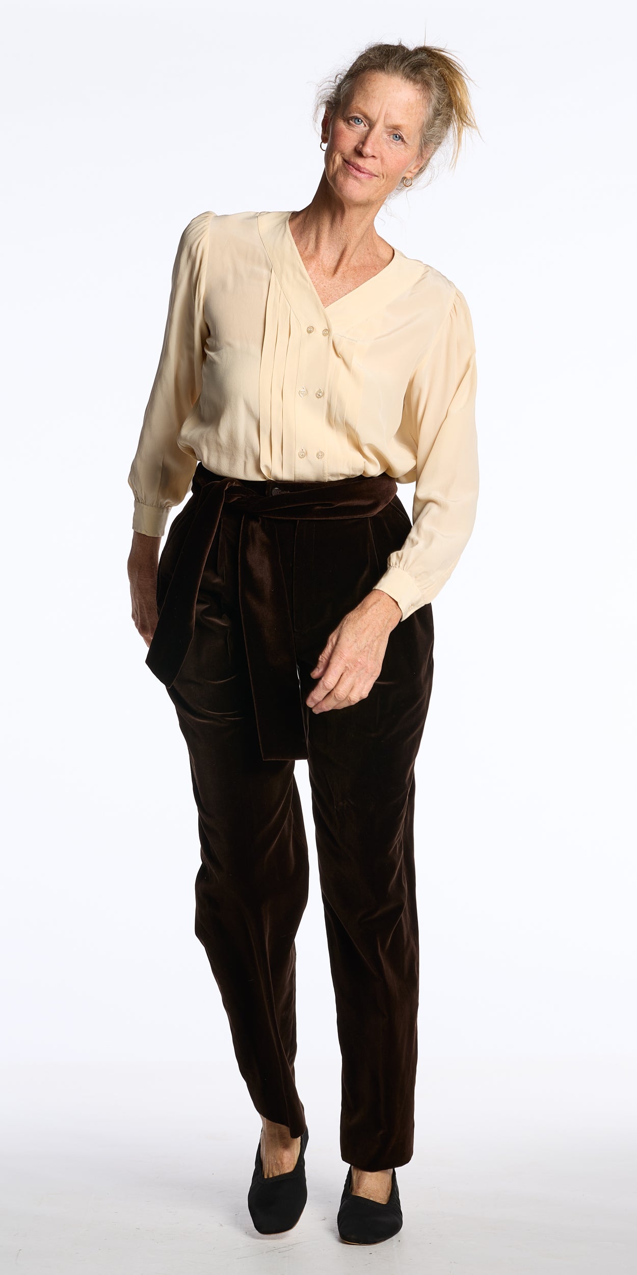 Yves Saint Laurent 1980s Cream Silk Blouse