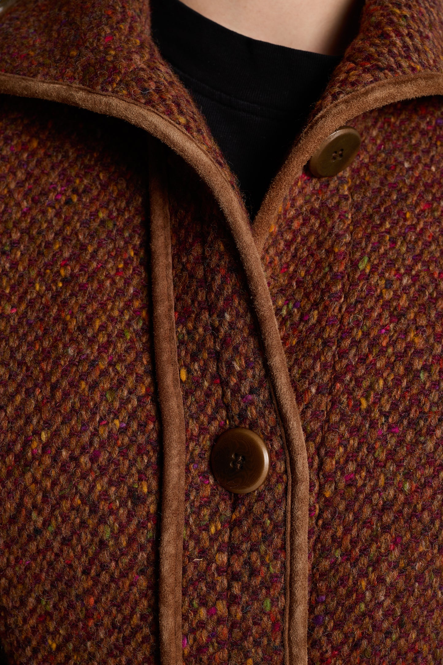 Max Mara 2000s Brown Tweed Wool Belted Coat