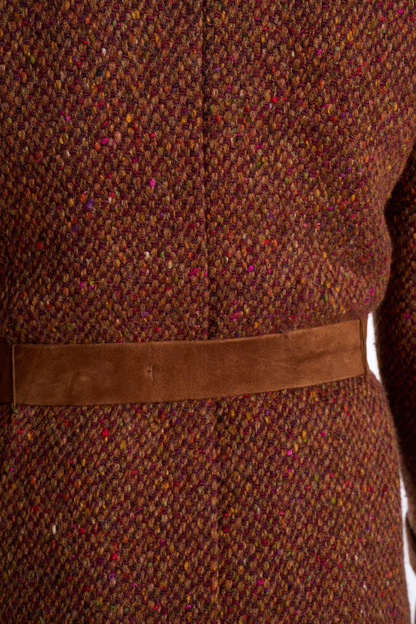 Max Mara 2000s Brown Tweed Wool Belted Coat