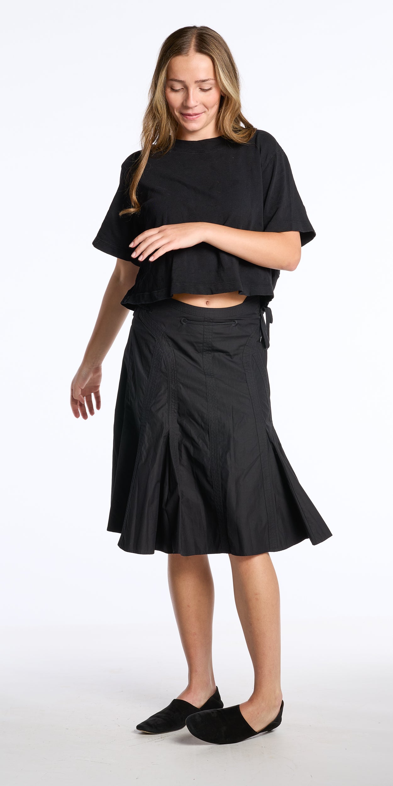 Max Mara (Sportmax) 2000s Black Cotton Skirt