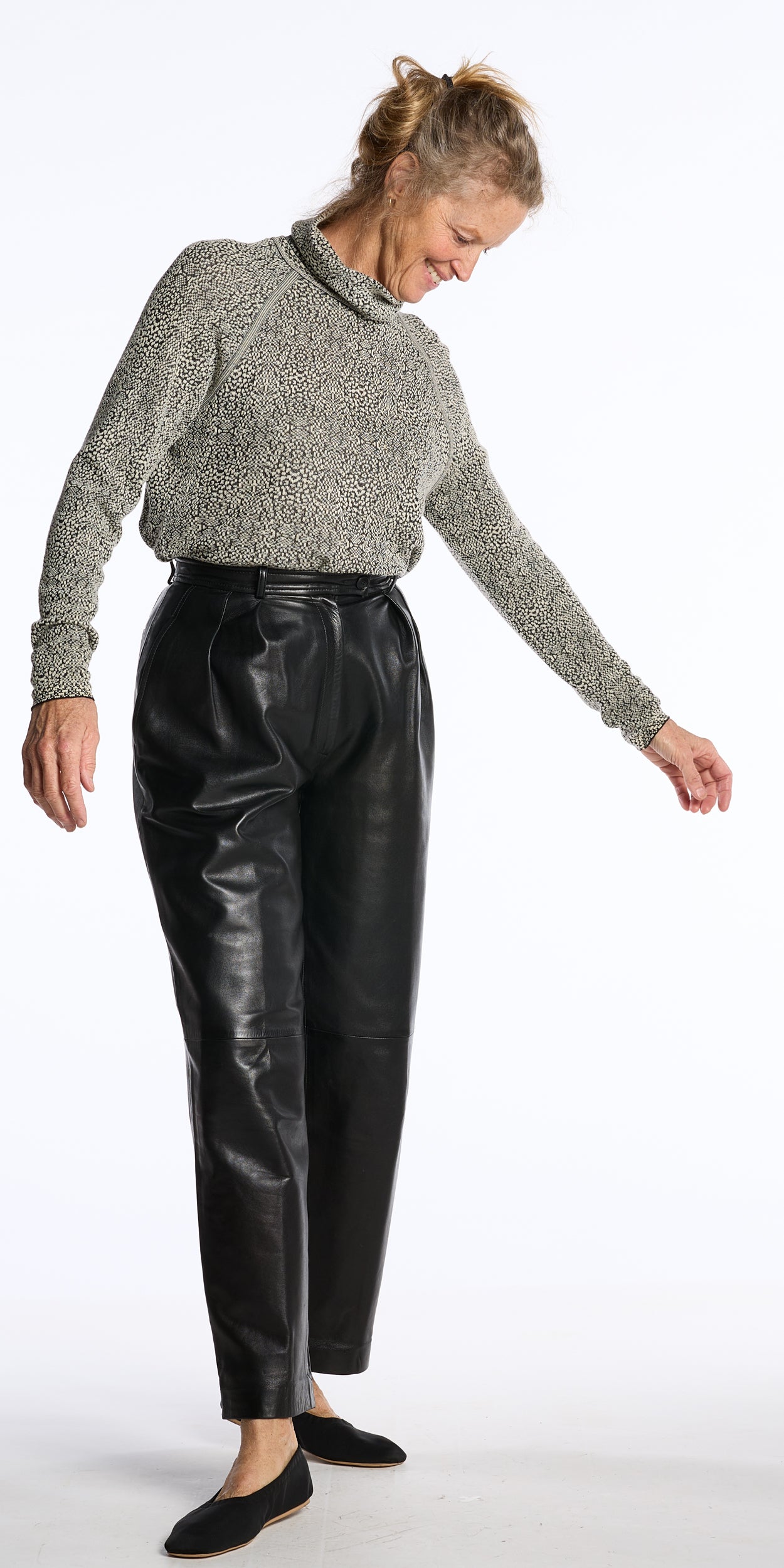 Yves Saint Laurent 1980s Black Leather Trouser Pants