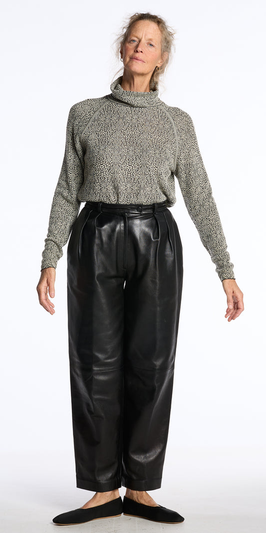 Yves Saint Laurent 1980s Black Leather Trouser Pants