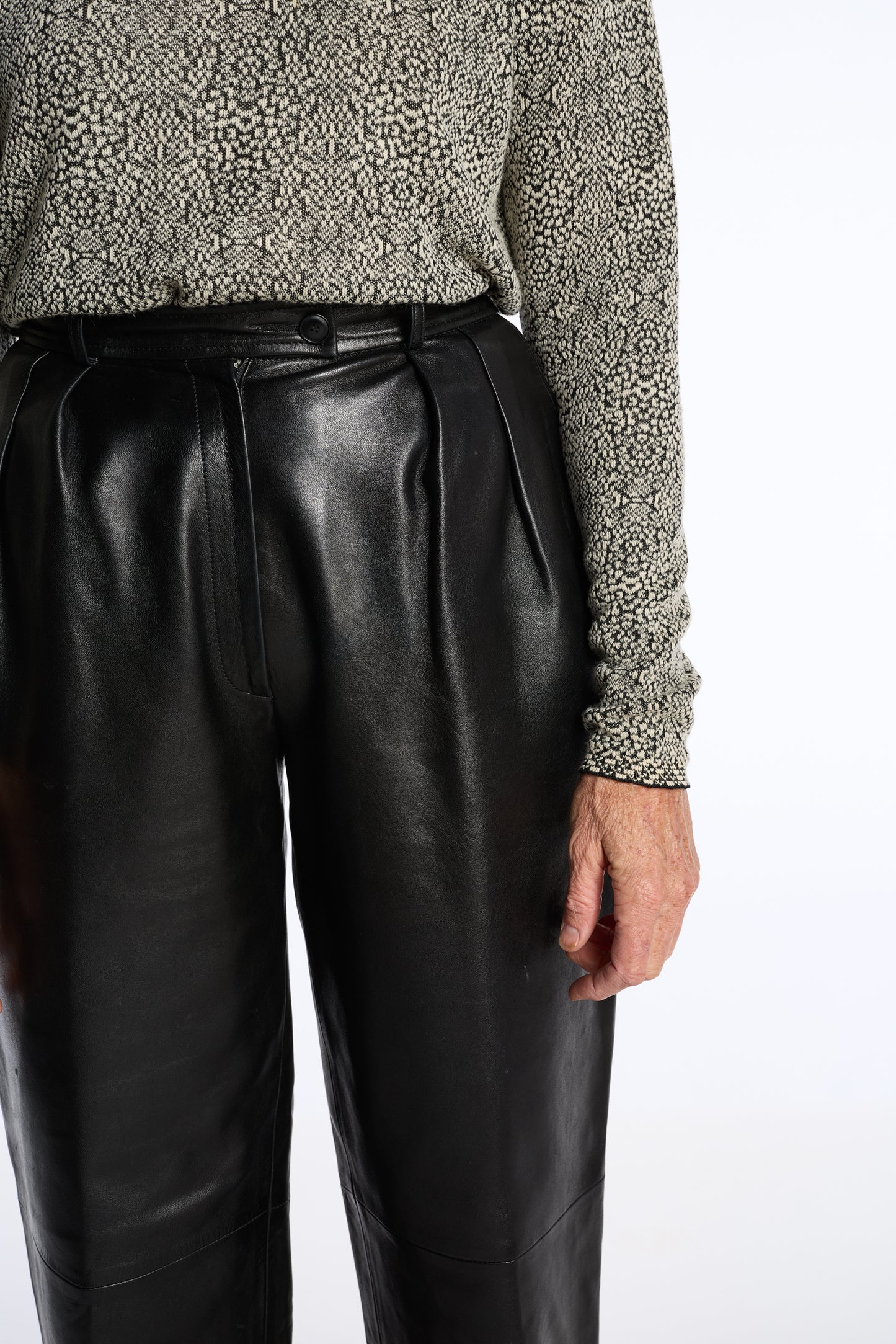 Yves Saint Laurent 1980s Black Leather Trouser Pants