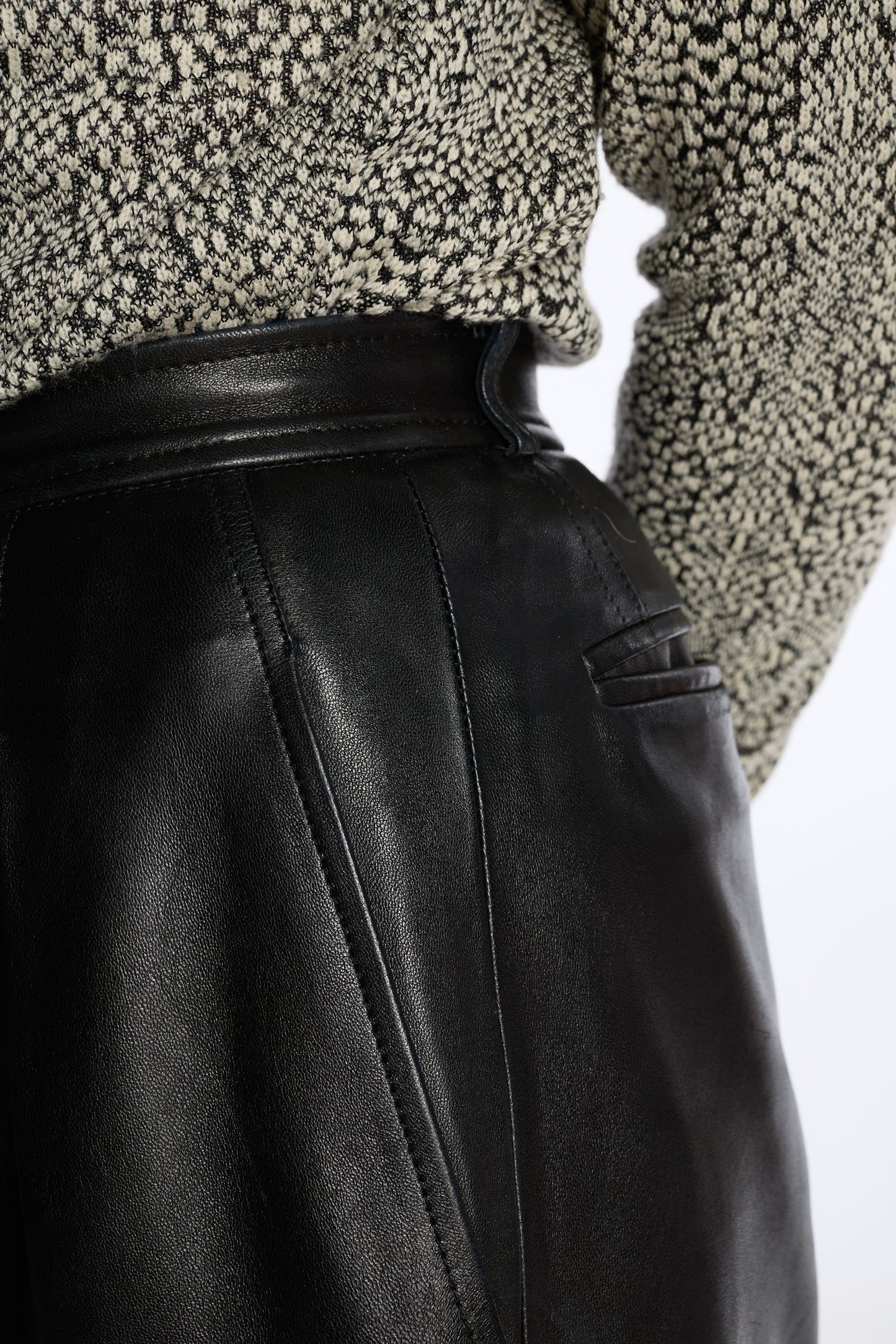 Yves Saint Laurent 1980s Black Leather Trouser Pants