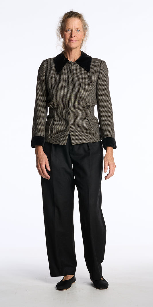 Yves Saint Laurent 1990s Black Wool Pleated Trousers