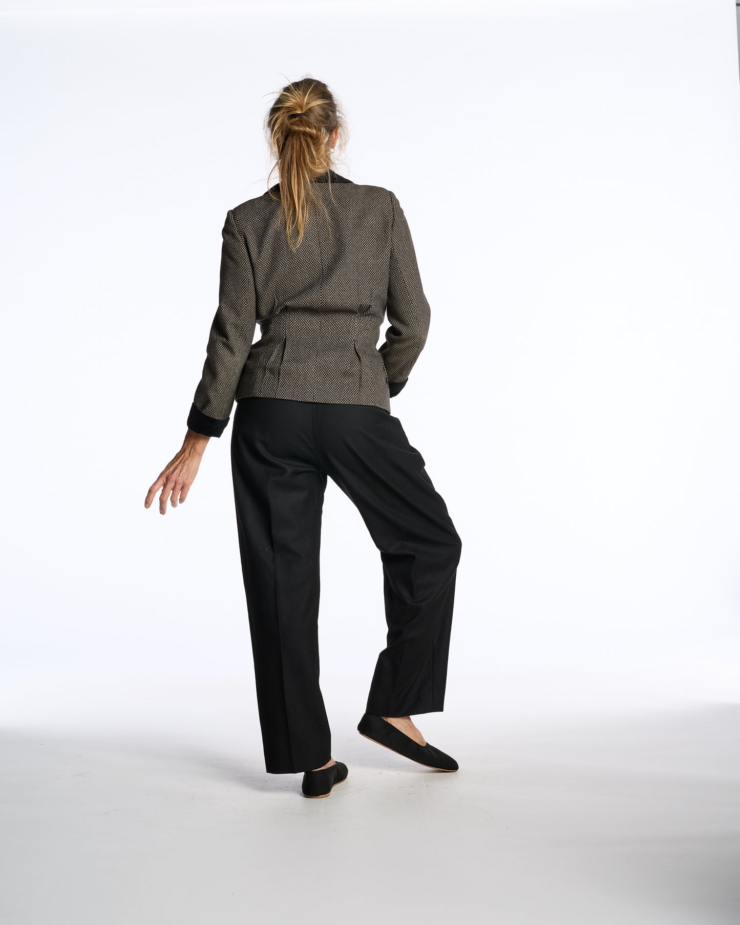 Yves Saint Laurent 1990s Black Wool Pleated Trousers