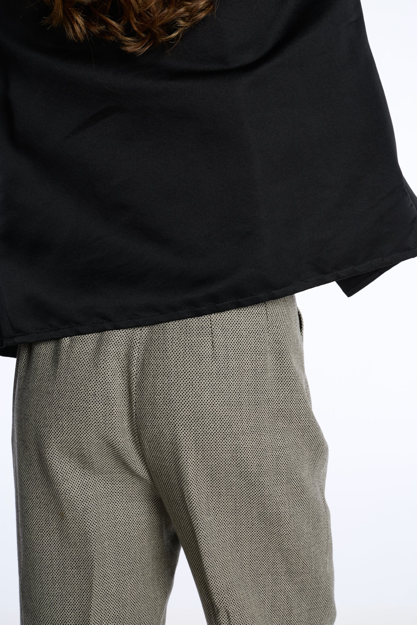 Givenchy Couture 1980s-1990s Gray Textured Wool Trousers