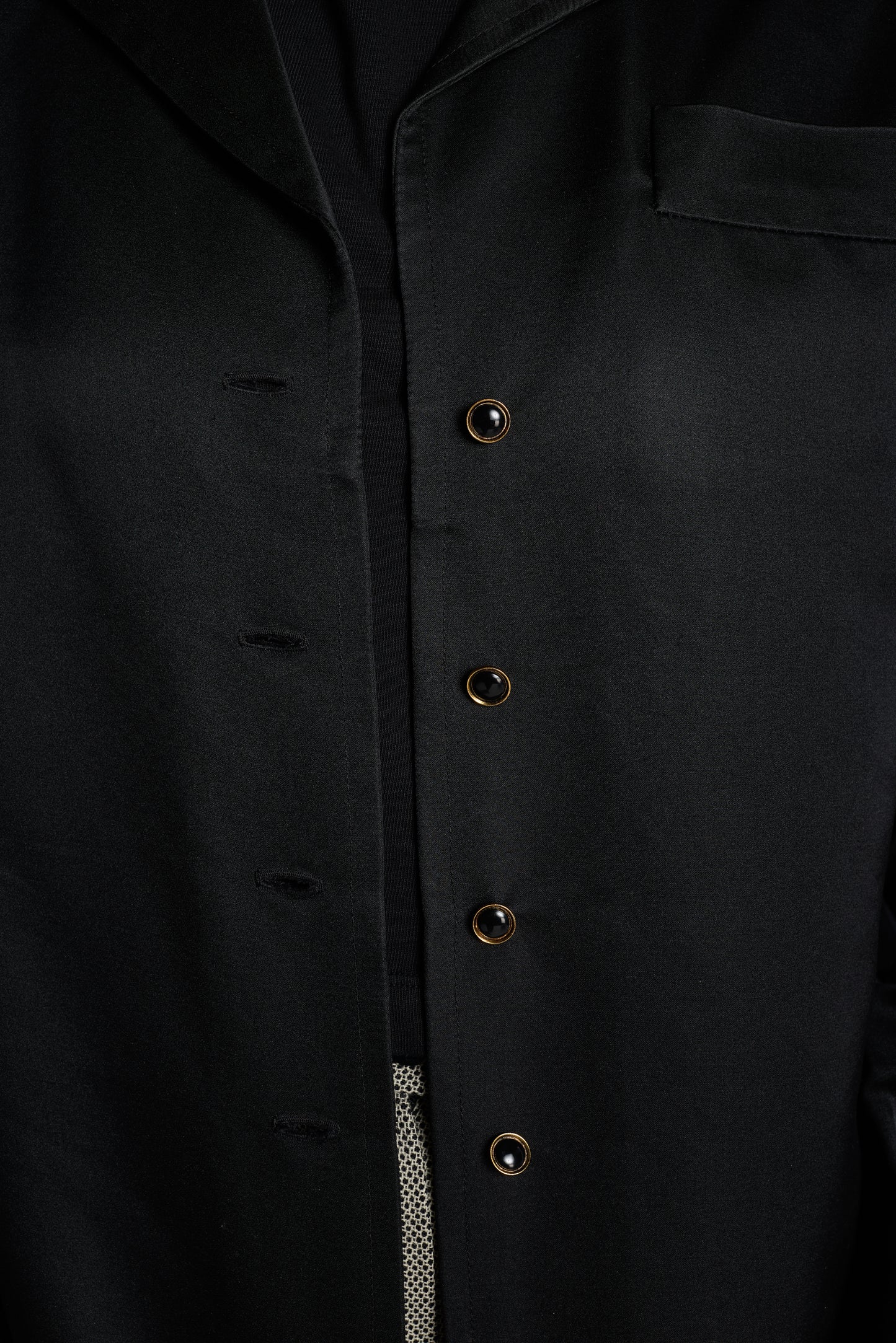 Yves Saint Laurent 1980s Black Silk Satin Cropped Jacket