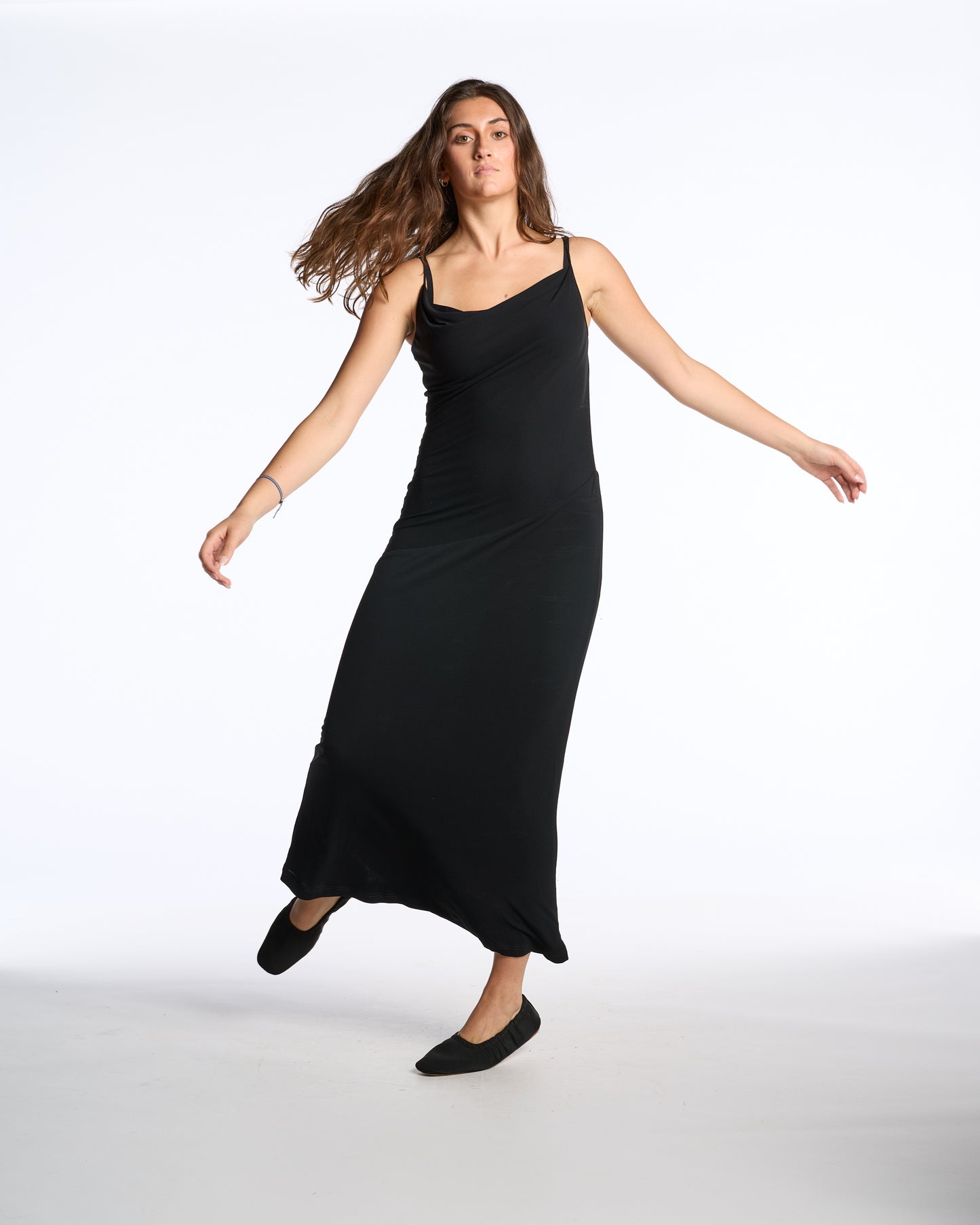 Emanuel Ungaro 1980s-1990s Black Rayon Slip Dress
