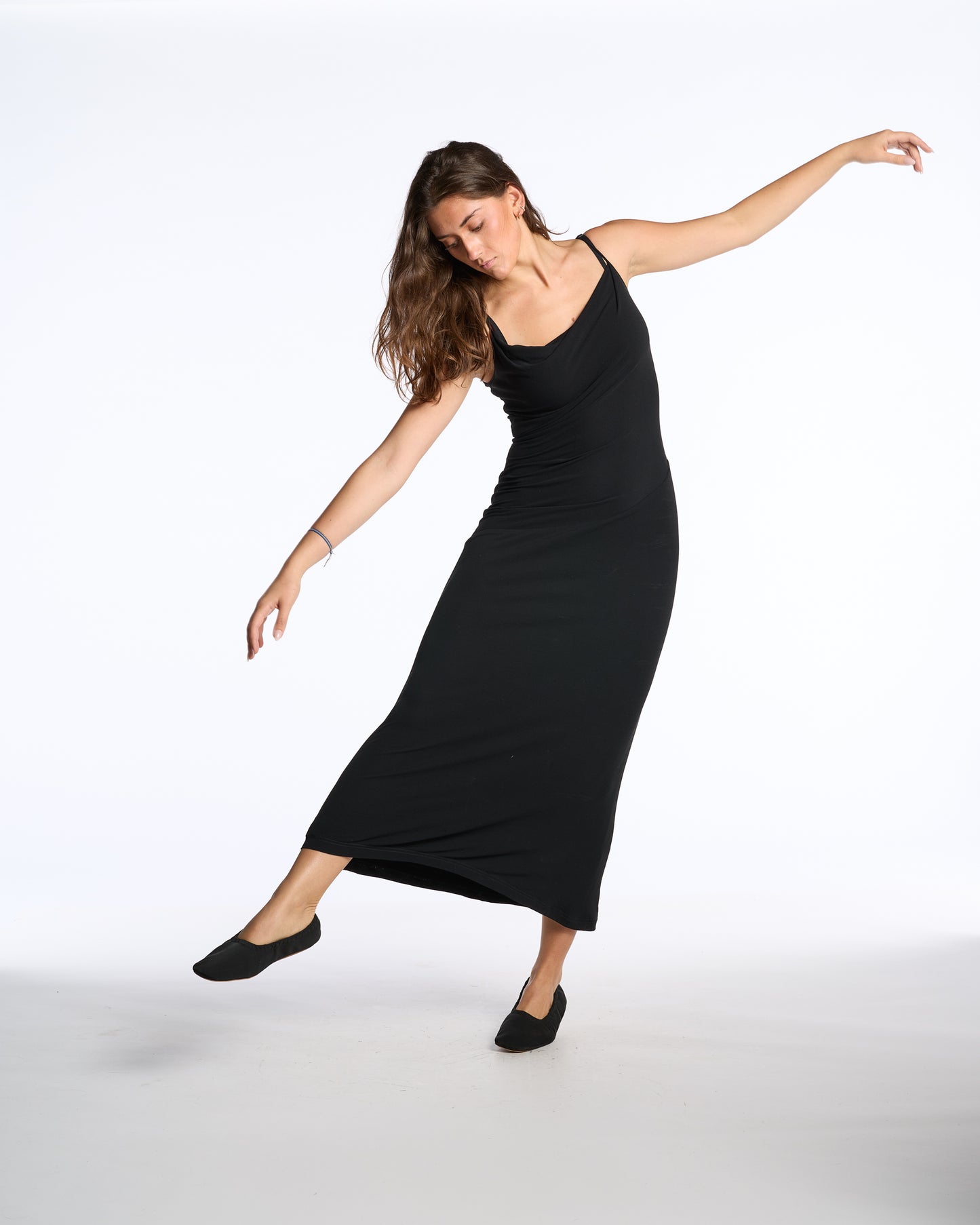 Emanuel Ungaro 1980s-1990s Black Rayon Slip Dress