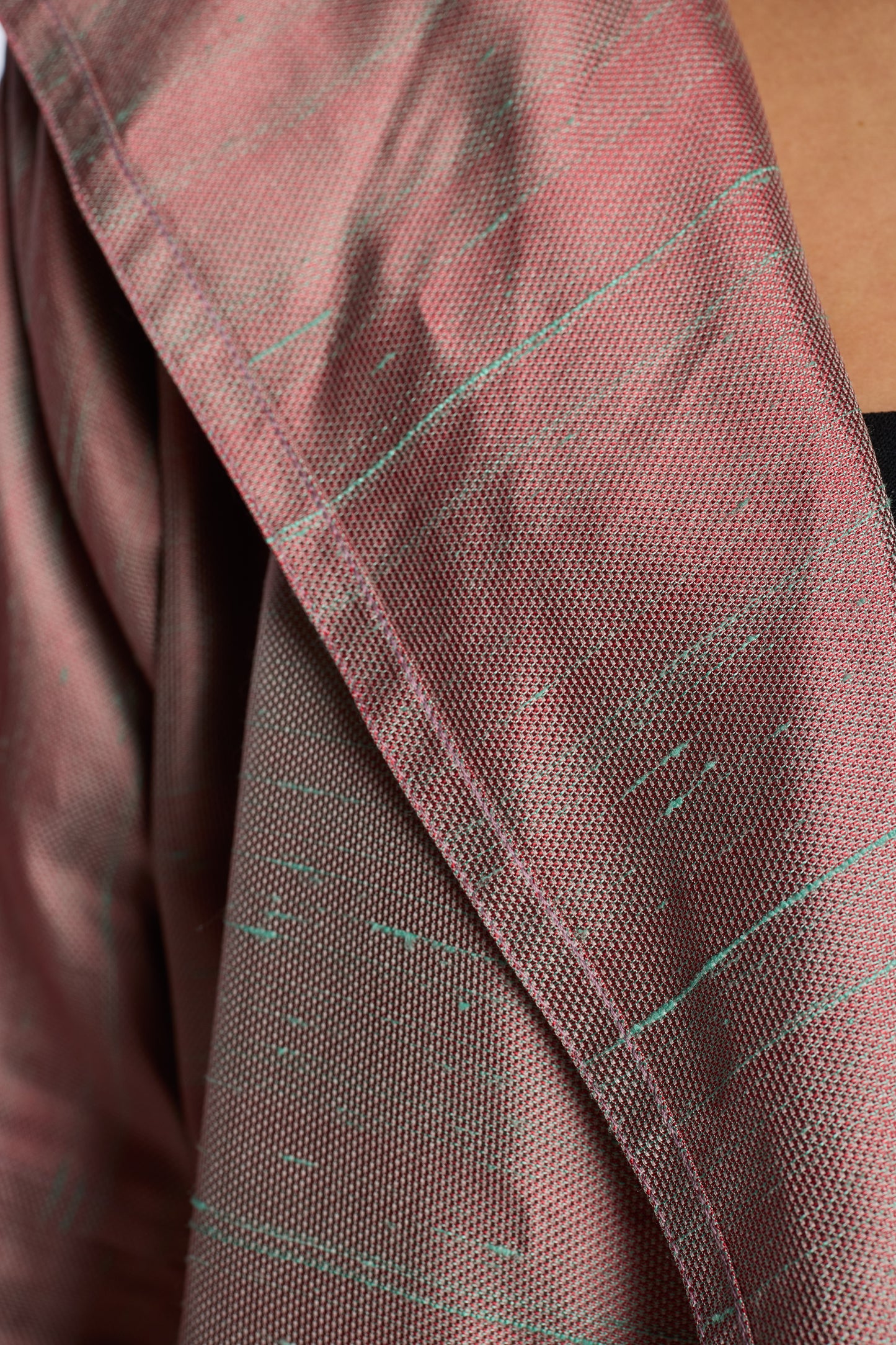 Zoran 1990s Rose Matted Silk Asymmetric Wrap Jacket