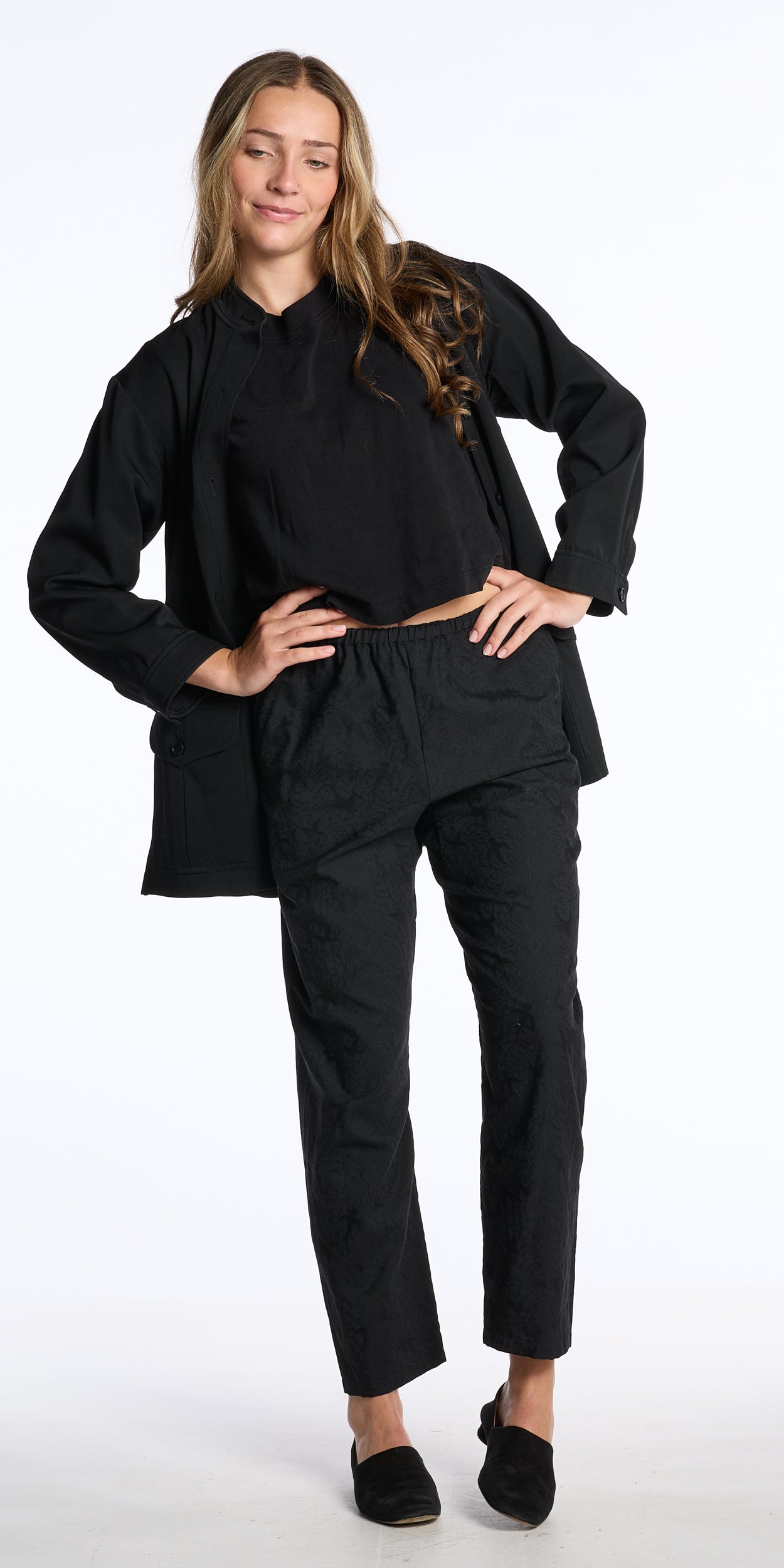 Junya Watanabe Comme des Garçons SS 2005 Black Wool Jacquard Pants