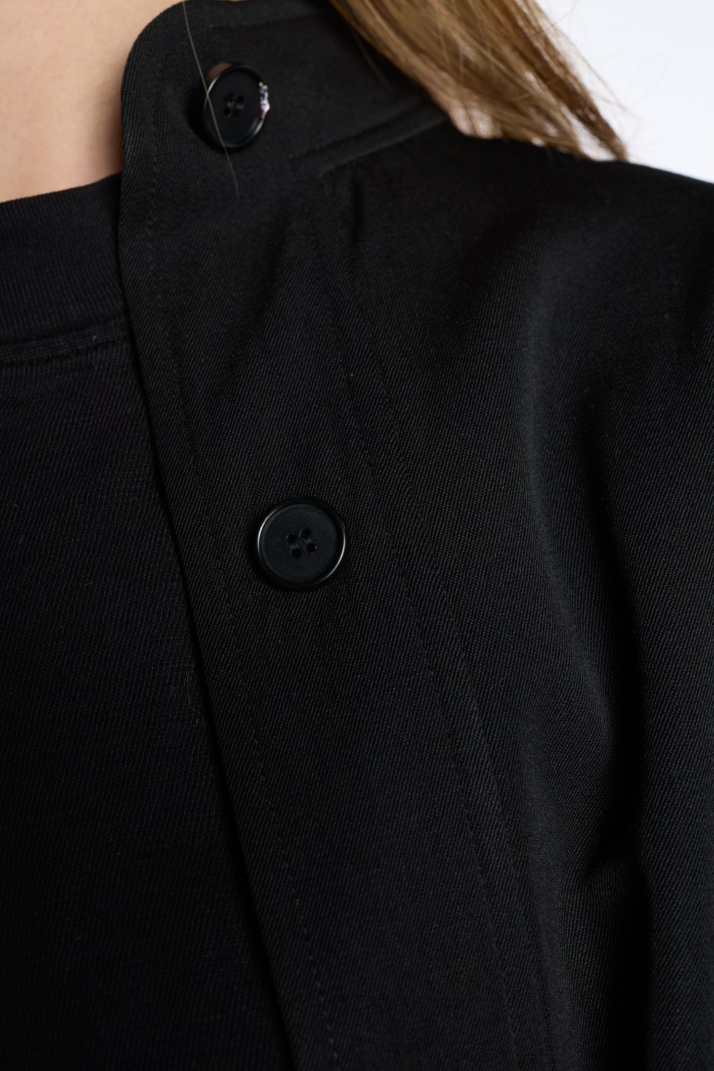 Valentino Boutique 1970s-1980s Black Gabardine Chore Jacket