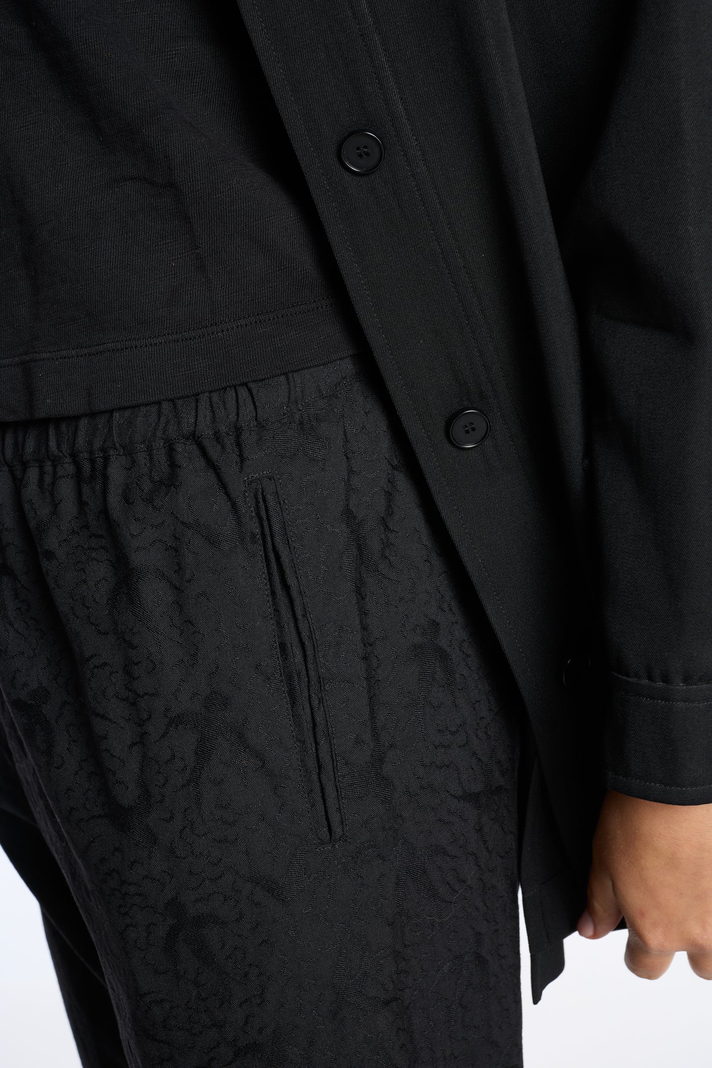 Junya Watanabe Comme des Garçons SS 2005 Black Wool Jacquard Pants