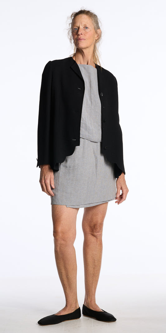 Bill Blass 1980s Scalloped Rayon Blazer