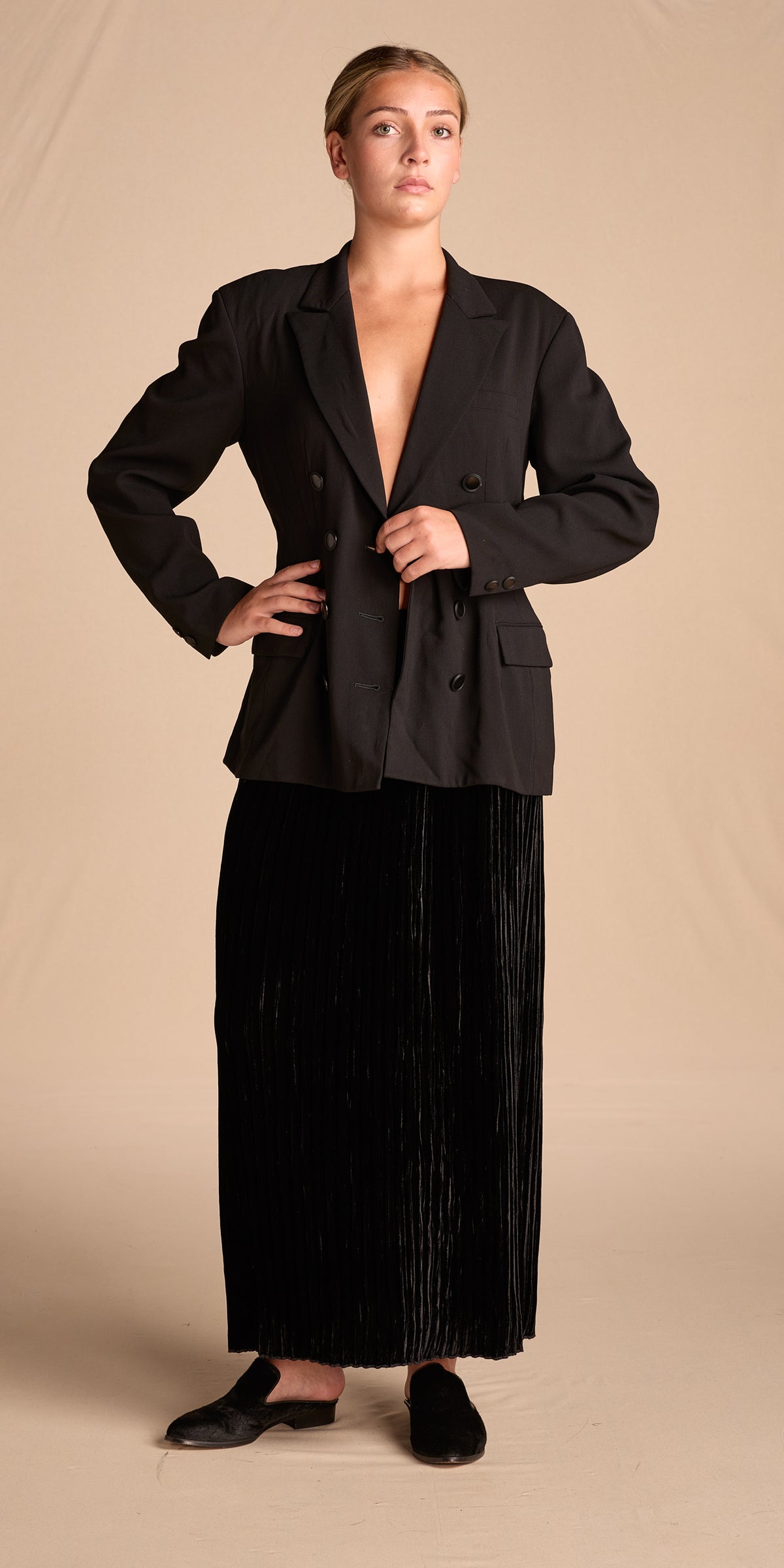 Holly Harp 1980s-1990s Velvet Skirt