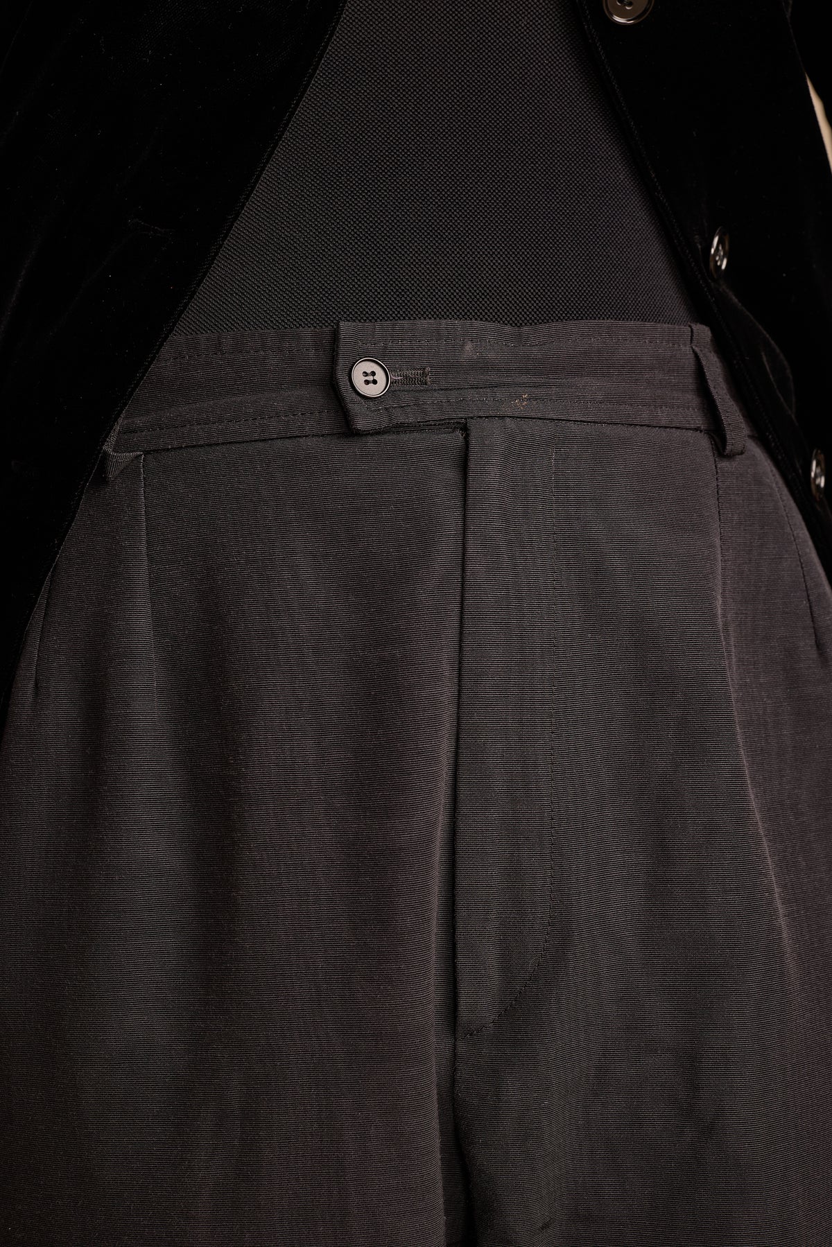 Yves Saint Laurent 1990s Black Moiré Trouser Pants