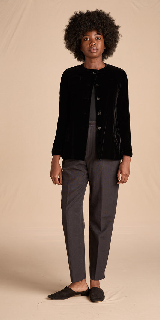 Halston 1970s Black Velvet Jacket