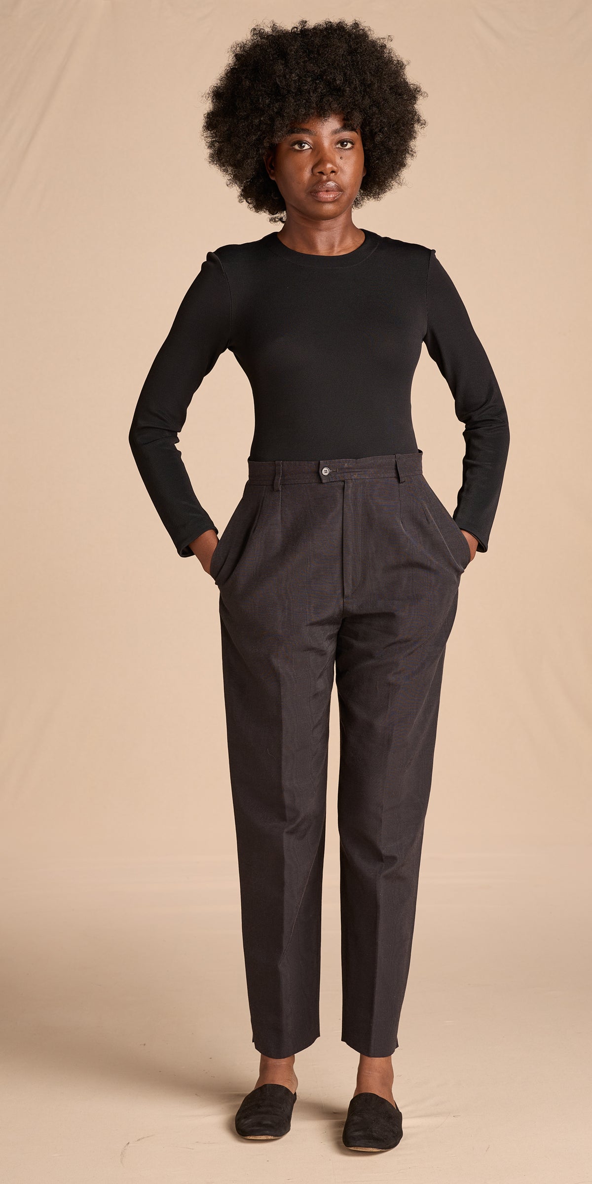 Giorgio Armani 1990s Black Pique Bodysuit