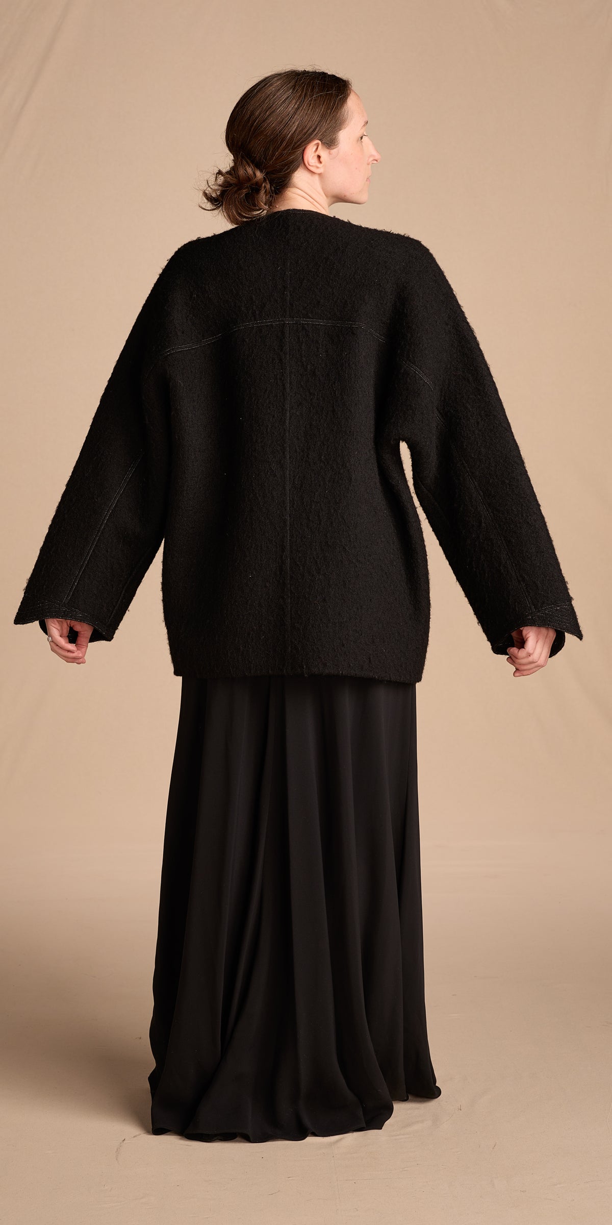 Geoffrey Beene Fall/Winter 1995 Black Double Faced Wool Coat