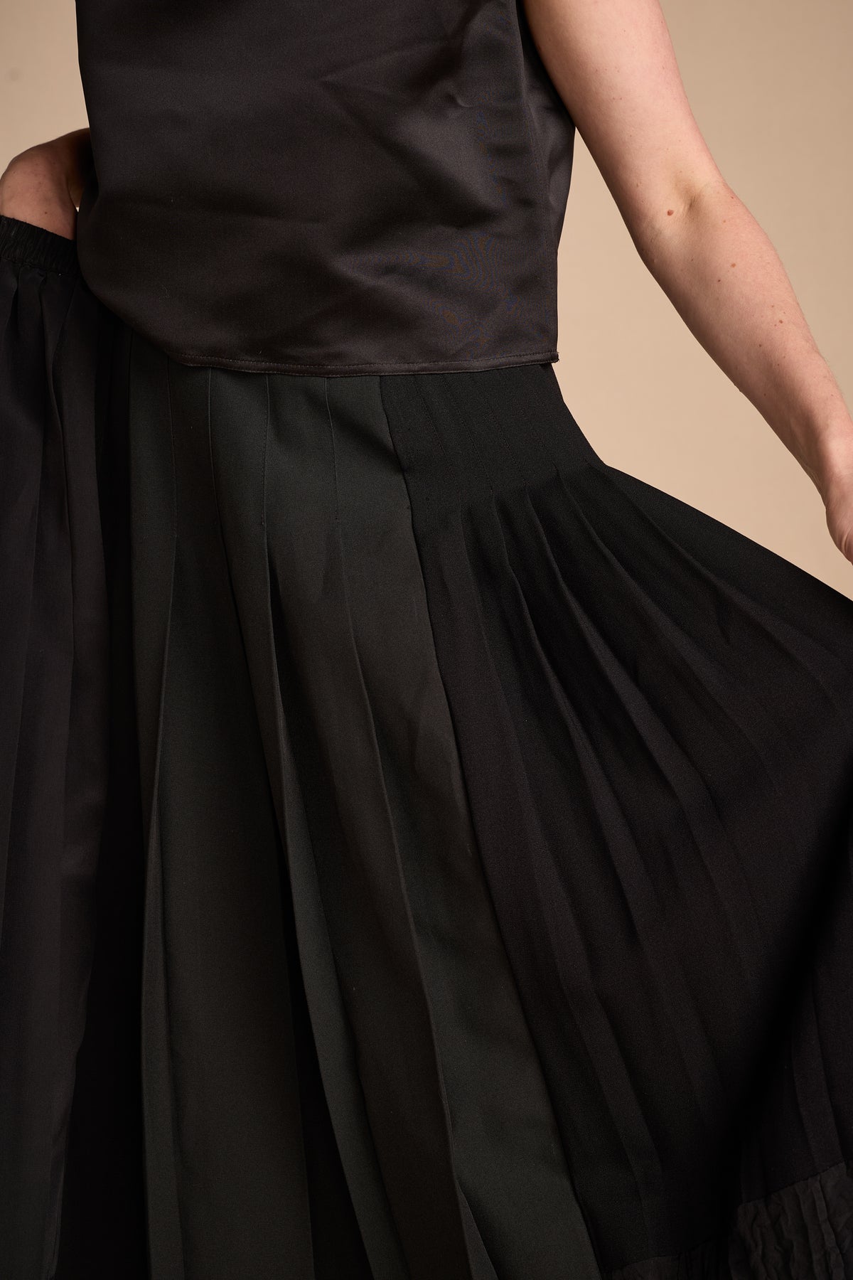 Margiela Spring/Summer 2001 Black Pleated Pieced Skirt