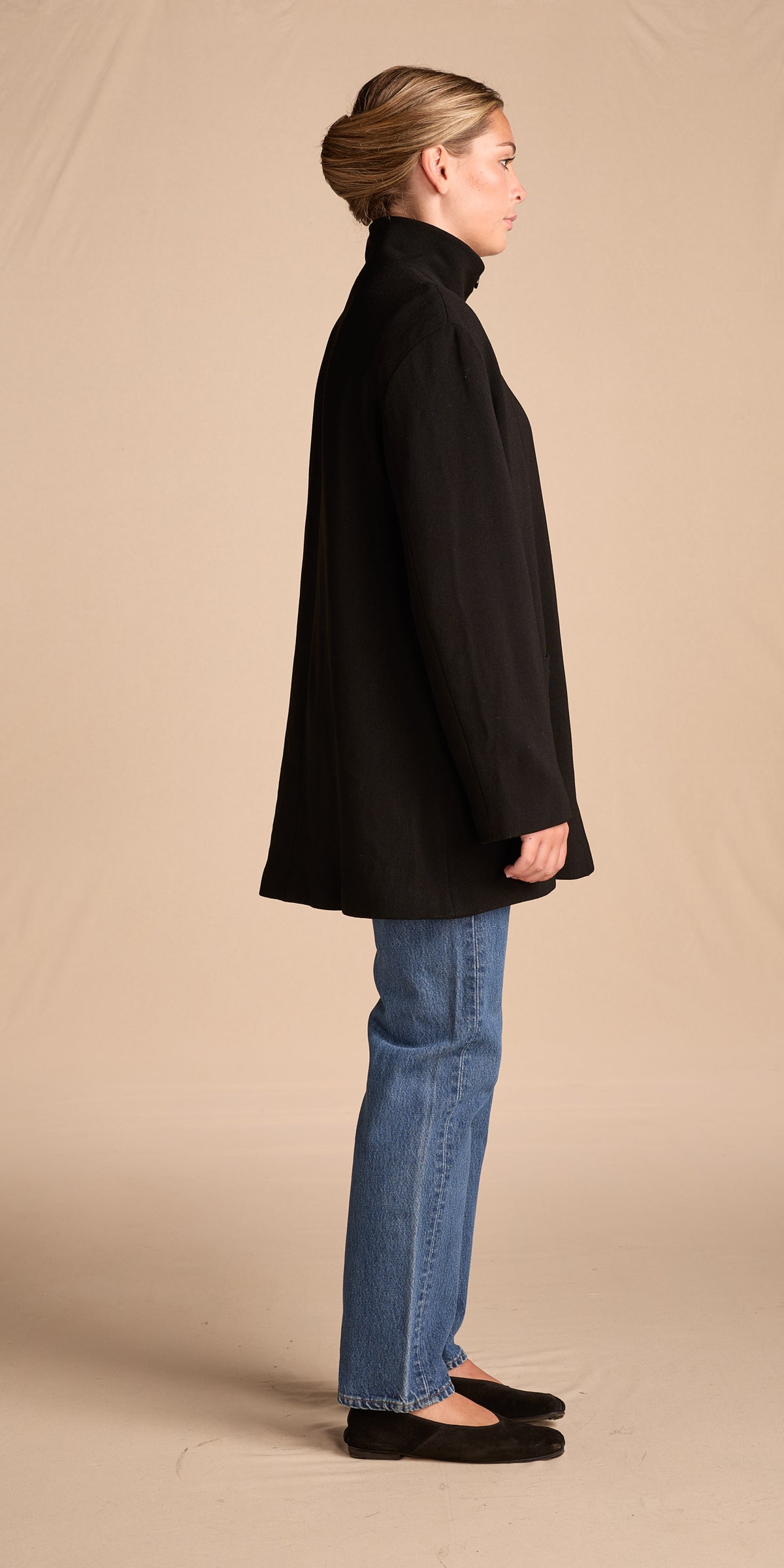 Giorgio Armani 1990s Black Swing Coat