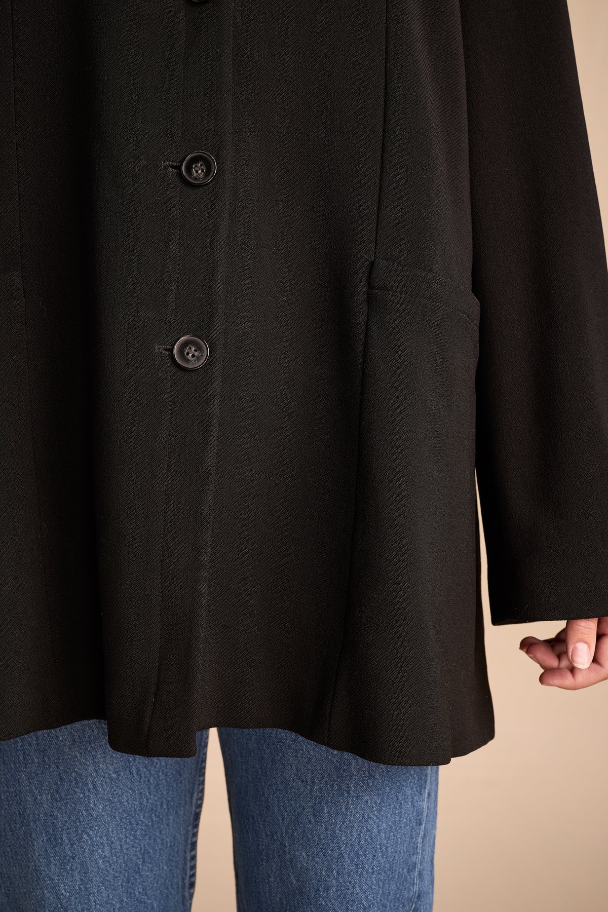 Giorgio Armani 1990s Black Swing Coat