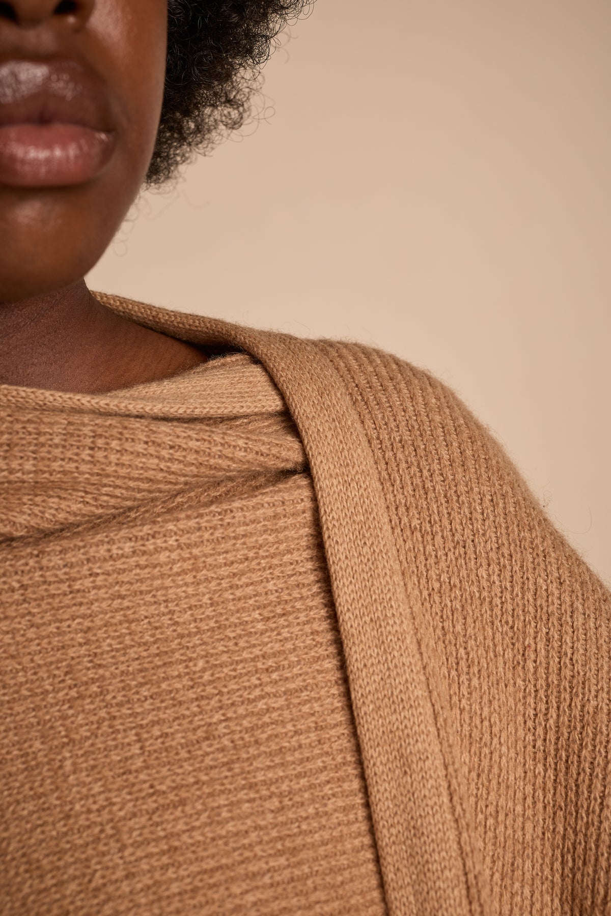 Yves Saint Laurent 1980s Tan Wool Wrap Shawl