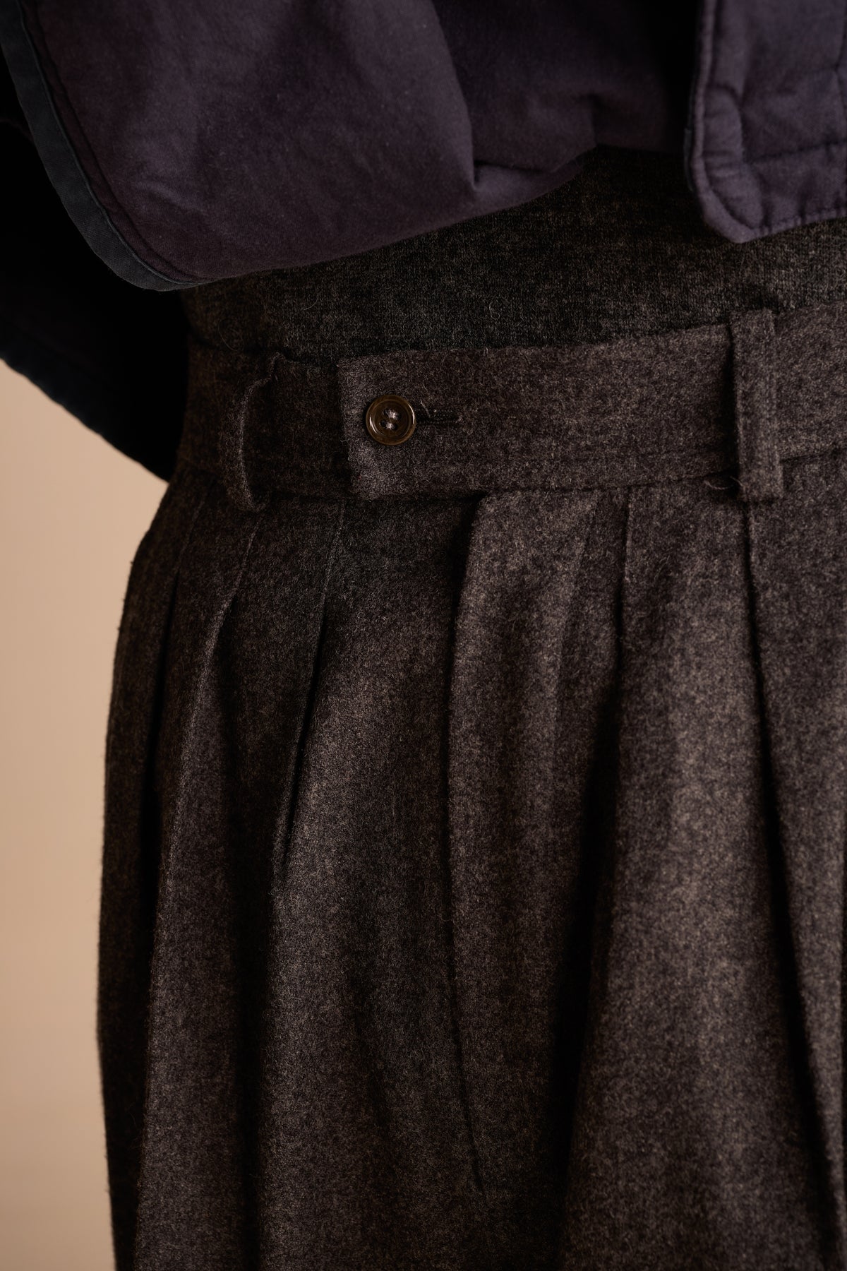 Yves Saint Laurent 1980s Gray Wool Trouser Pants