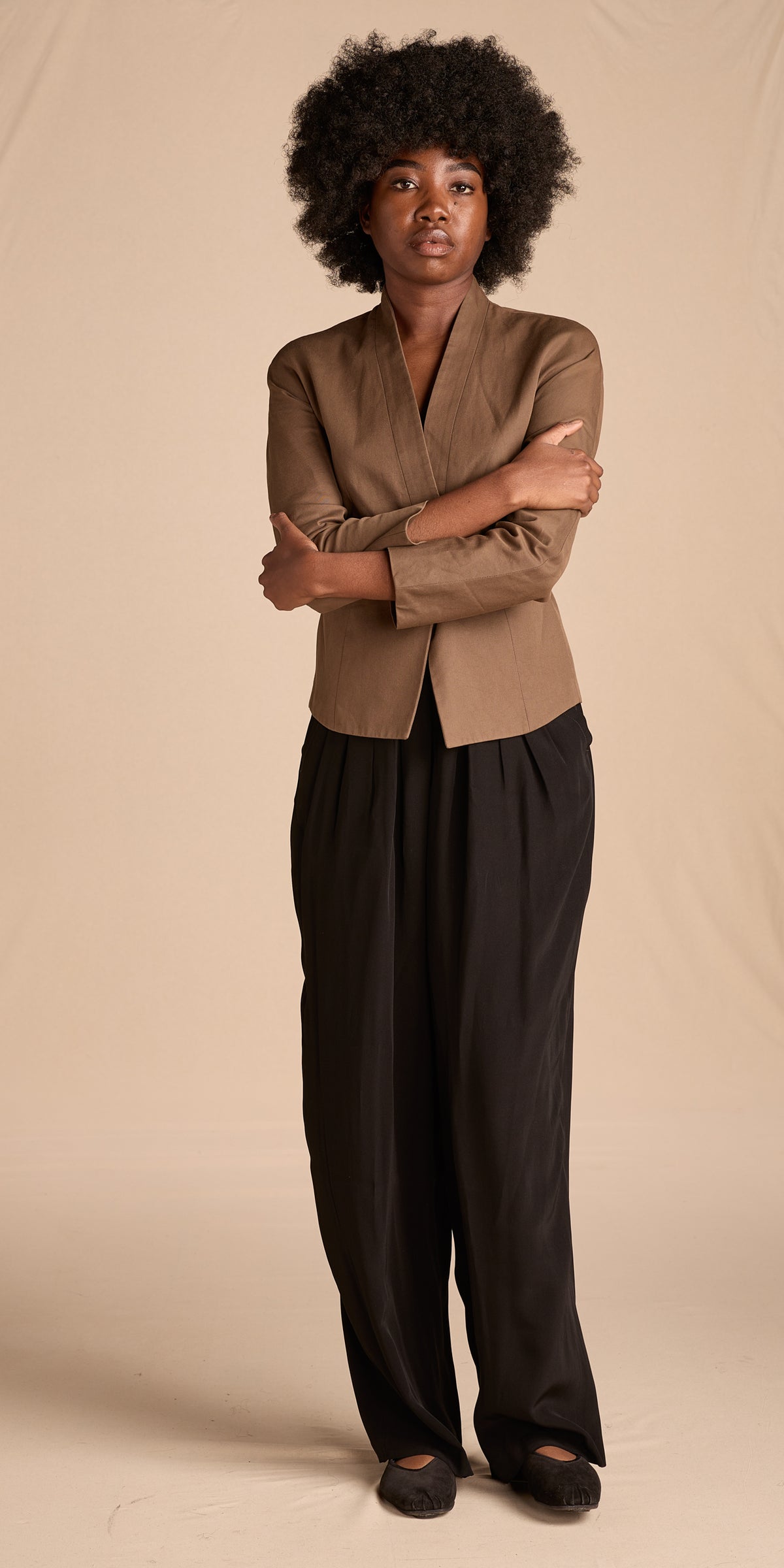 Yves Saint Laurent Fall/Winter 1989 Black Crepe Pleated Pants