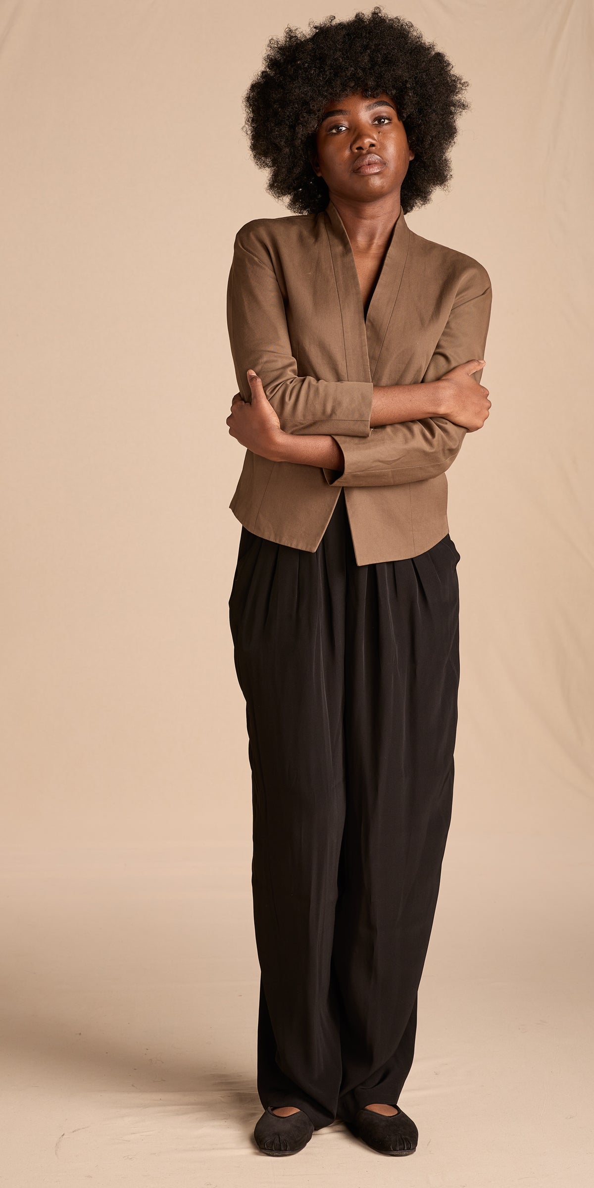 Yves Saint Laurent Fall/Winter 1989 Black Crepe Pleated Pants