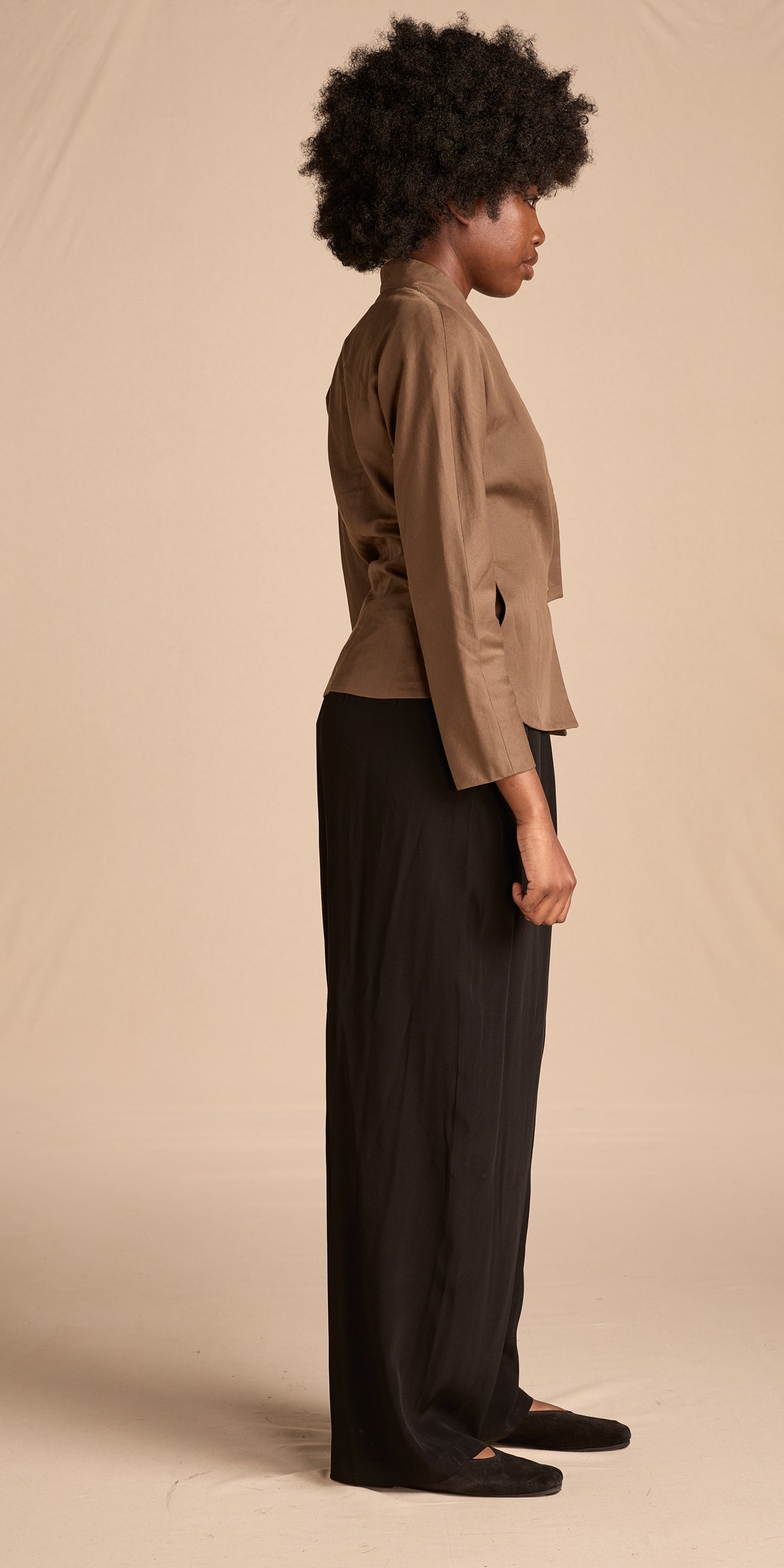 Yves Saint Laurent Fall/Winter 1989 Black Crepe Pleated Pants