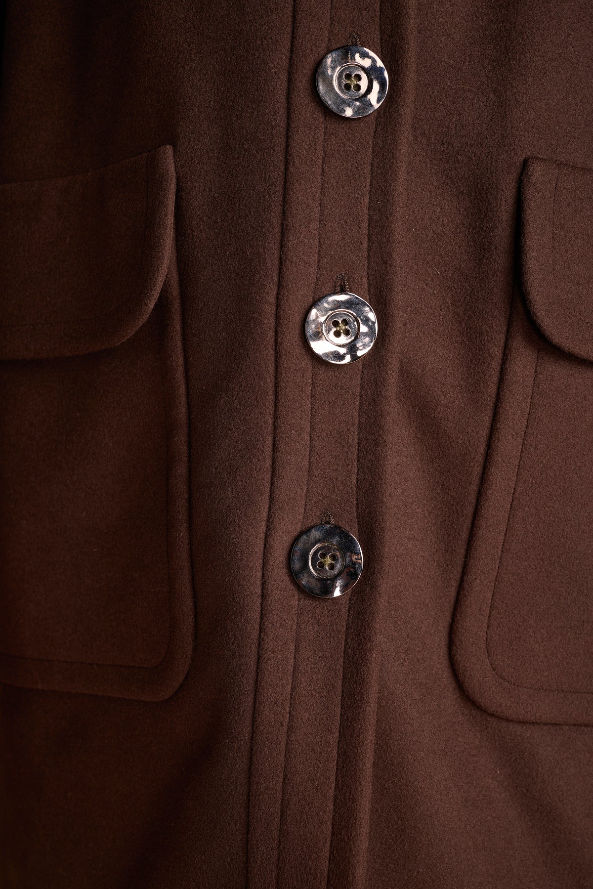 Yves Saint Laurent 1990s Chocolate Brown Wool Coat