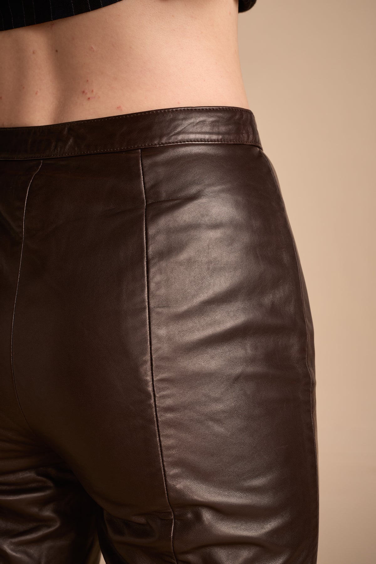 Giorgio Armani 1990s Brown Lambskin Leather Pants