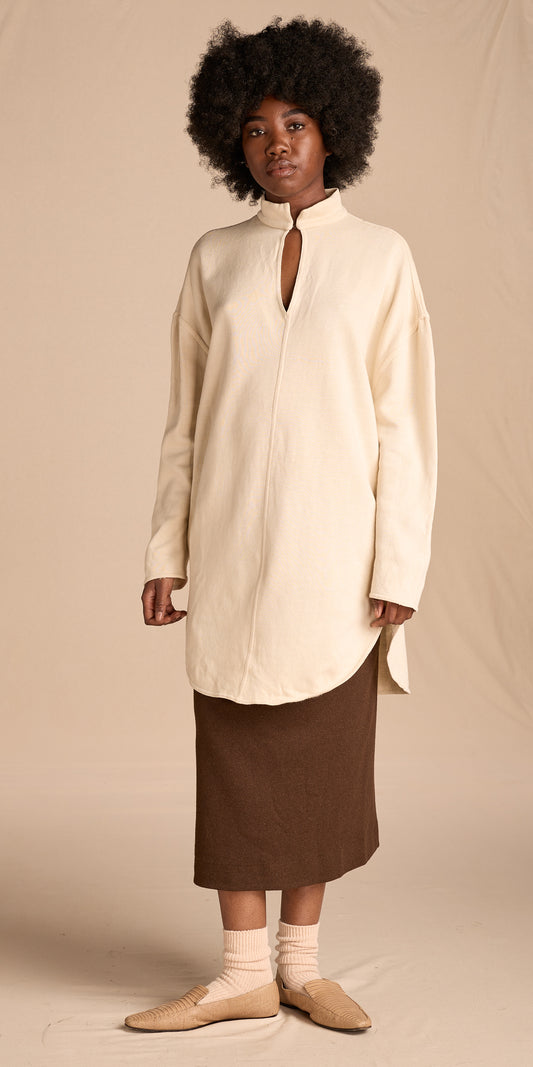 Norma Kamali Early 1980s Oatmeal Cotton Tunic